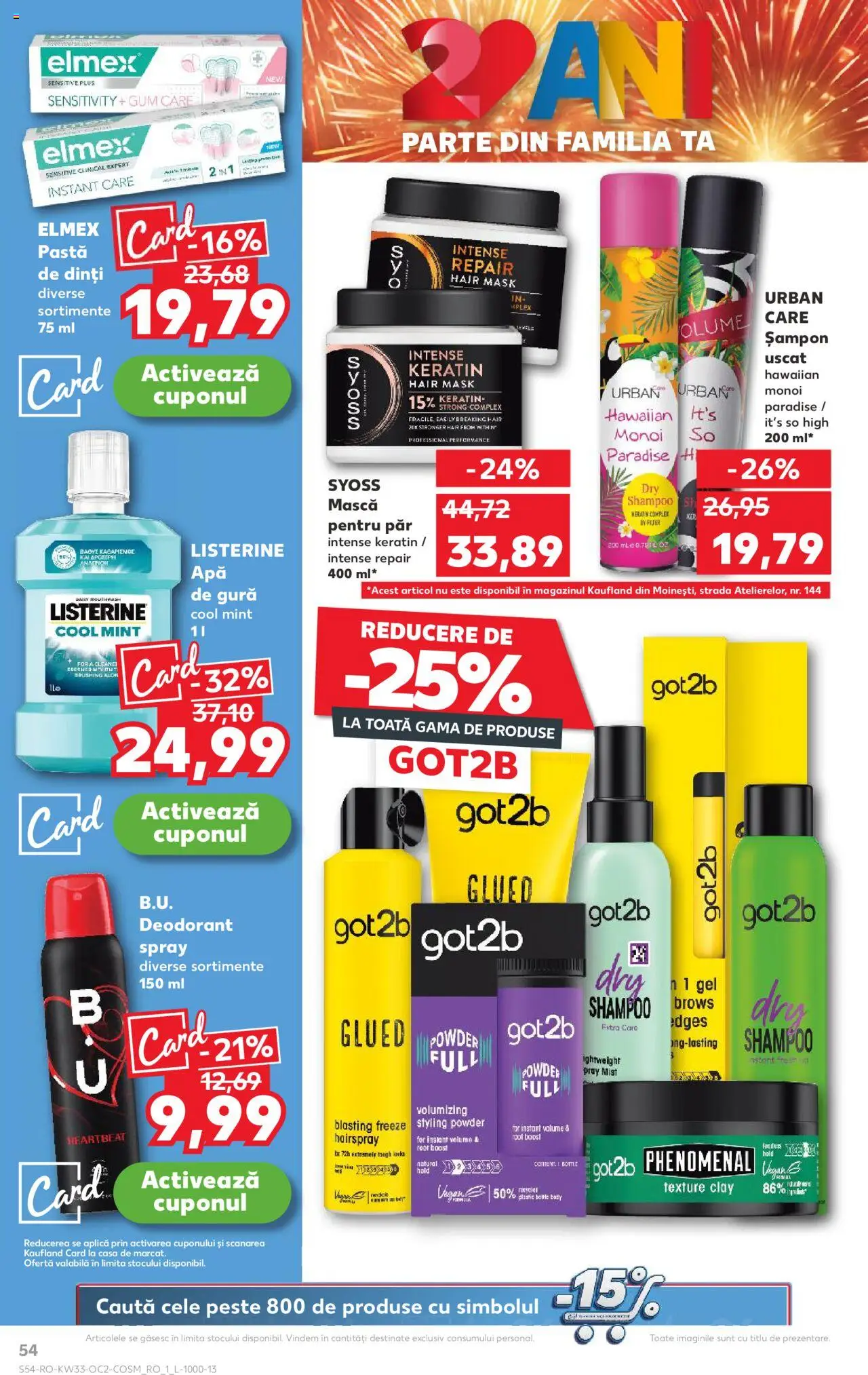 Kaufland RO akciós ujság - amely érvényes a következő dátumtól: 13.08.2025 | Oldal: 54 | Termékek: Sampon, Vegán, Só