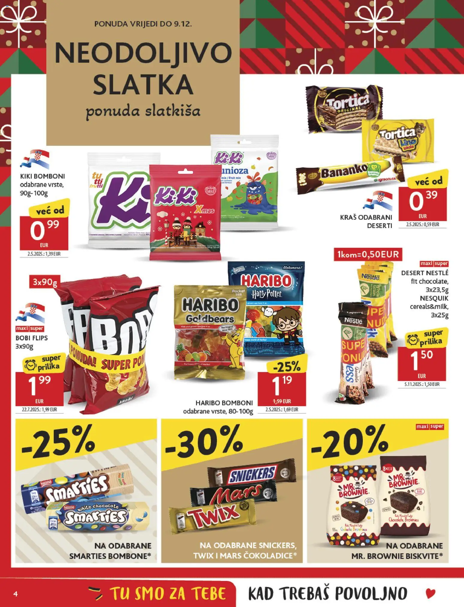 Konzum HR akciós ujság - amely érvényes a következő dátumtól: 26.11.2025 | Oldal: 4 | Termékek: Nesquik, Snickers, Brownie
