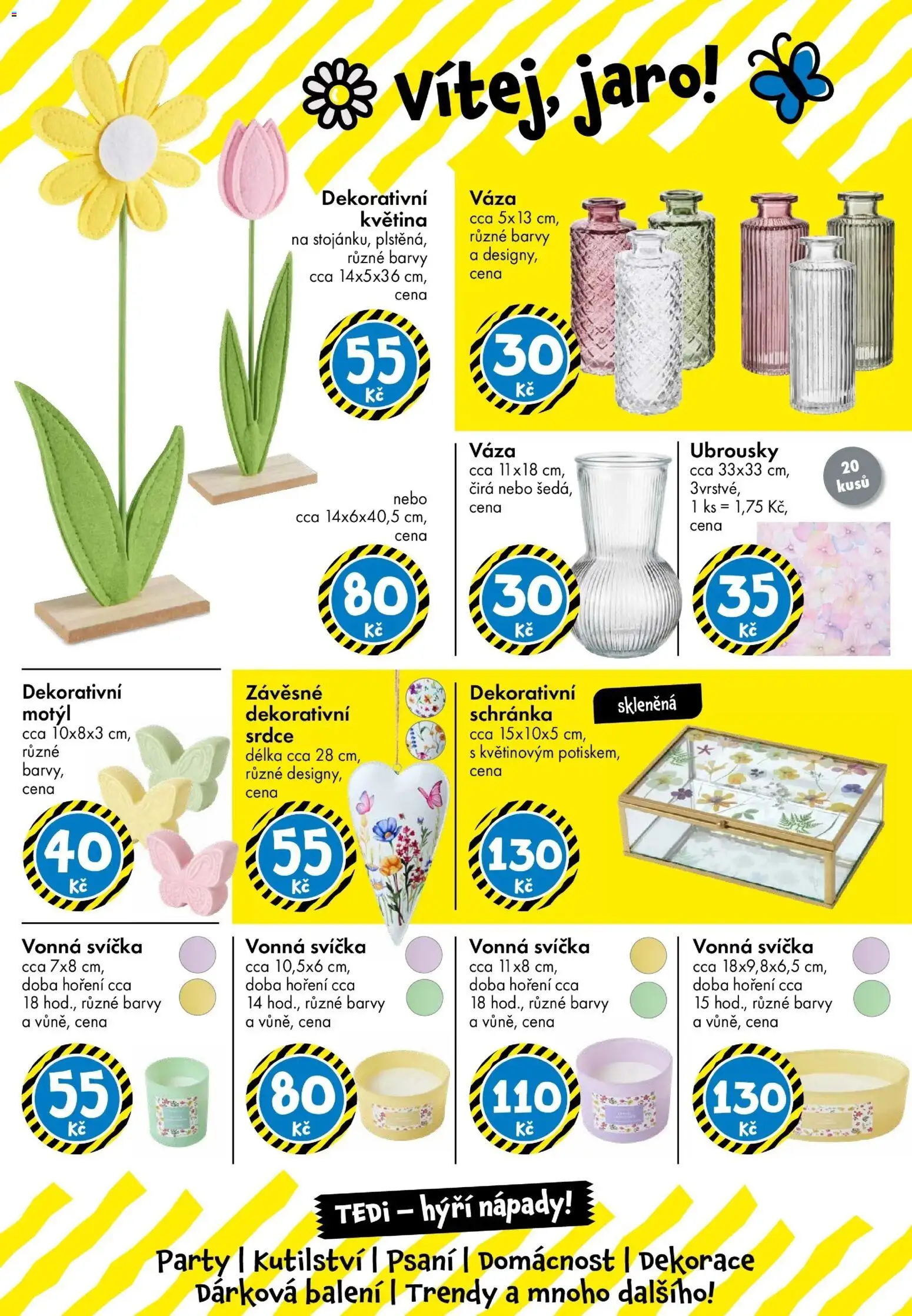 TEDi leták od 06.03.2026 | Strana: 24 | Produkty: Ubrousky, Svíčka, Váza, Barvy