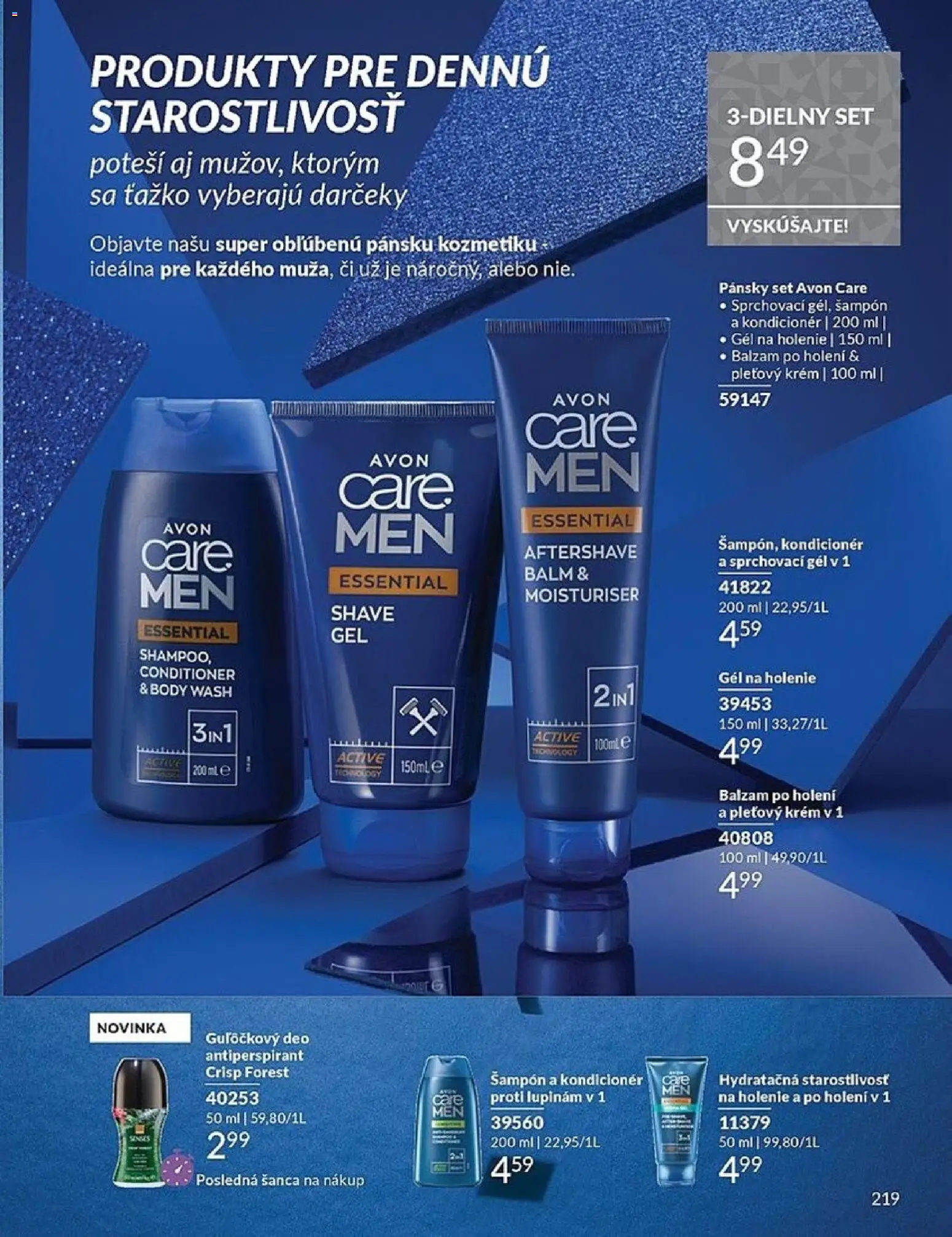Nové Avon akcie – leták je platný od 01.12.2025 | Strana: 219 | Produkty: Šampón, Kondicionér, Antiperspirant, Krém