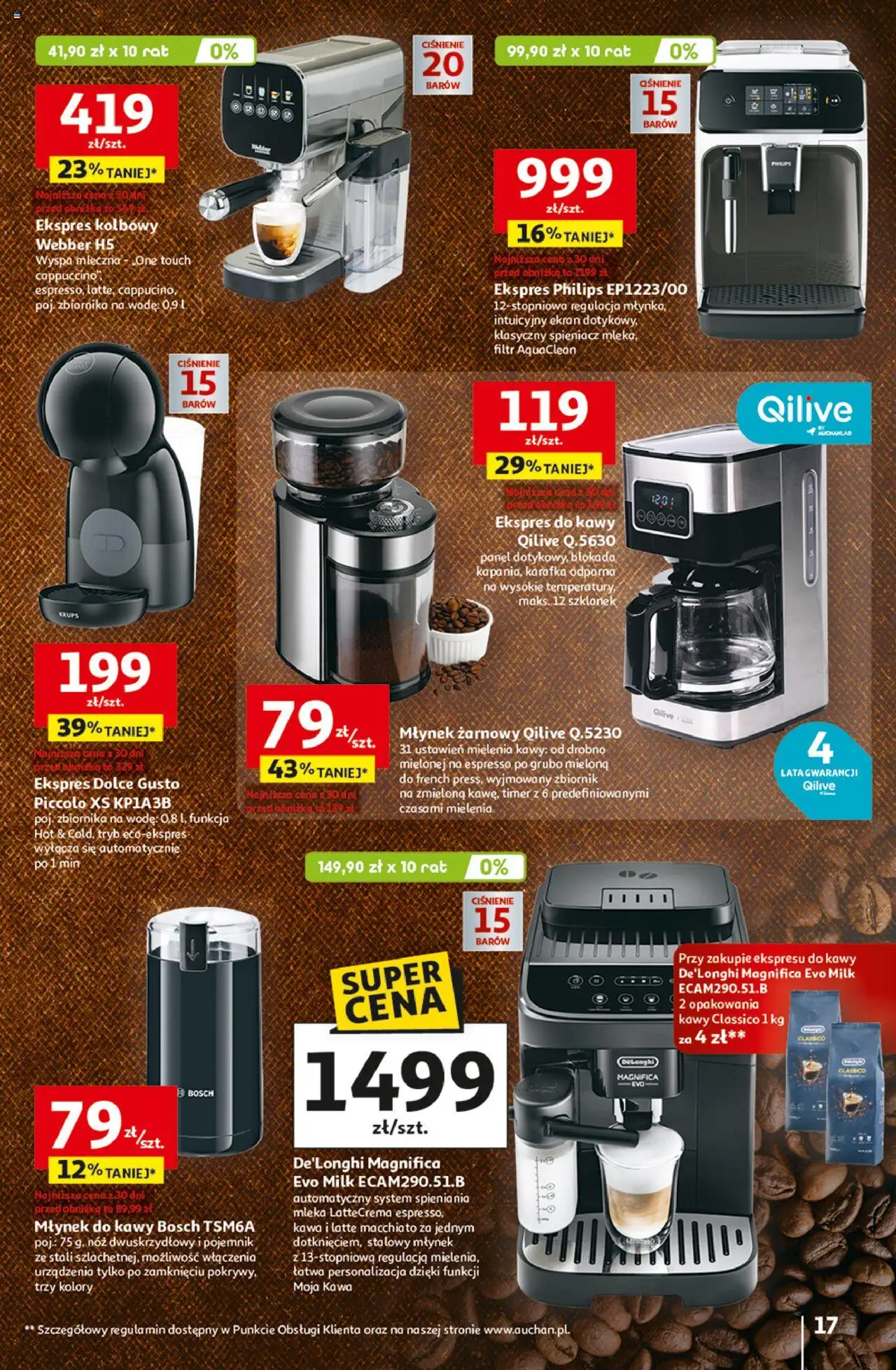 Auchan Gazetka - Wielkie przeboje cenowe Hipermarket od 23.10.2025 | Strona: 17 | Produkty: Mleka, Młynek, Młynek do kawy, Kawa
