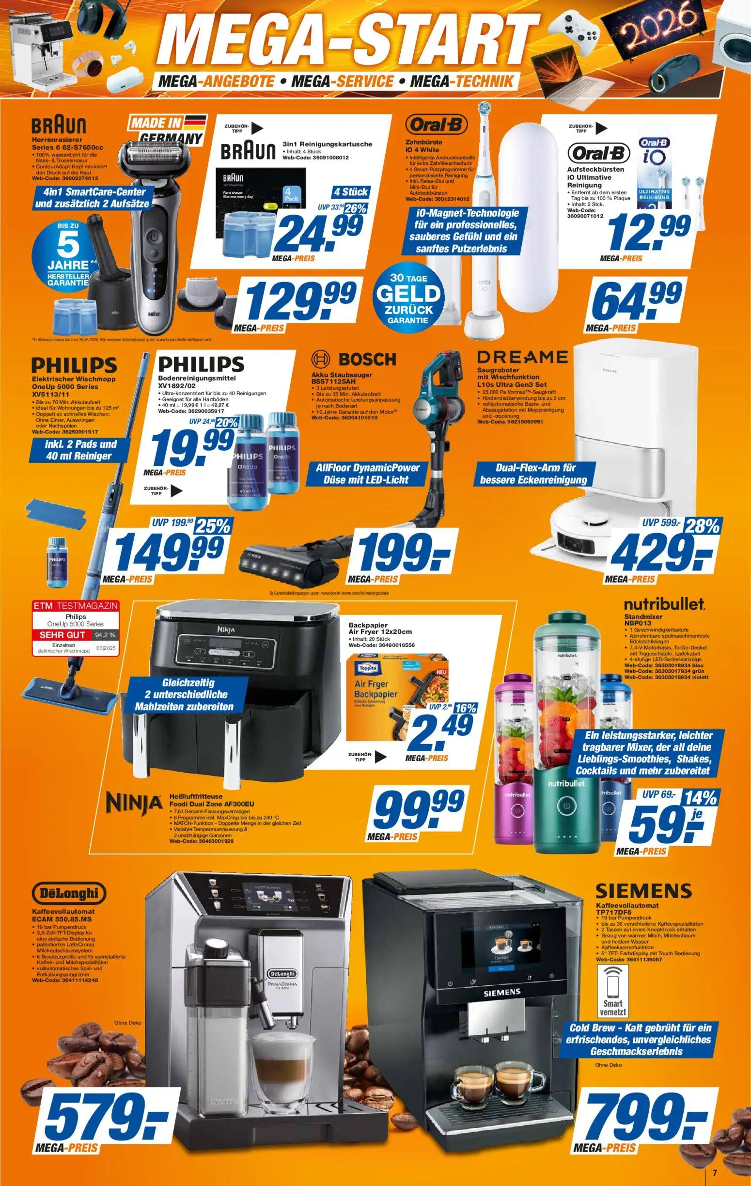 Expert Prospekt 	 – gültig ab 26.12.2025 | Seite: 7 | Produkte: Staubsauger, Wasser, Ladekabel, Kaffeevollautomat
