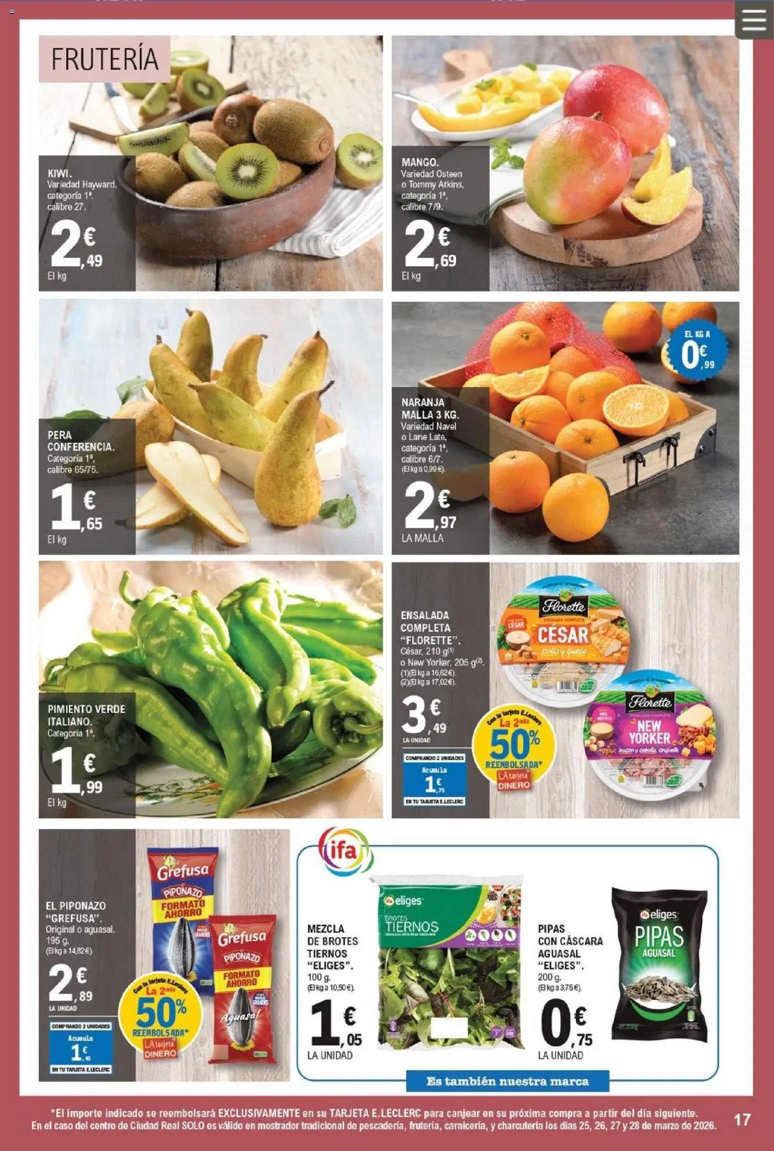 E.Leclerc folleto │ válido desde el 25.03.2026 | Página: 17 | Productos: Κάδος απορρυμάτων, Kiwi, Ensalada, Ρούτερ