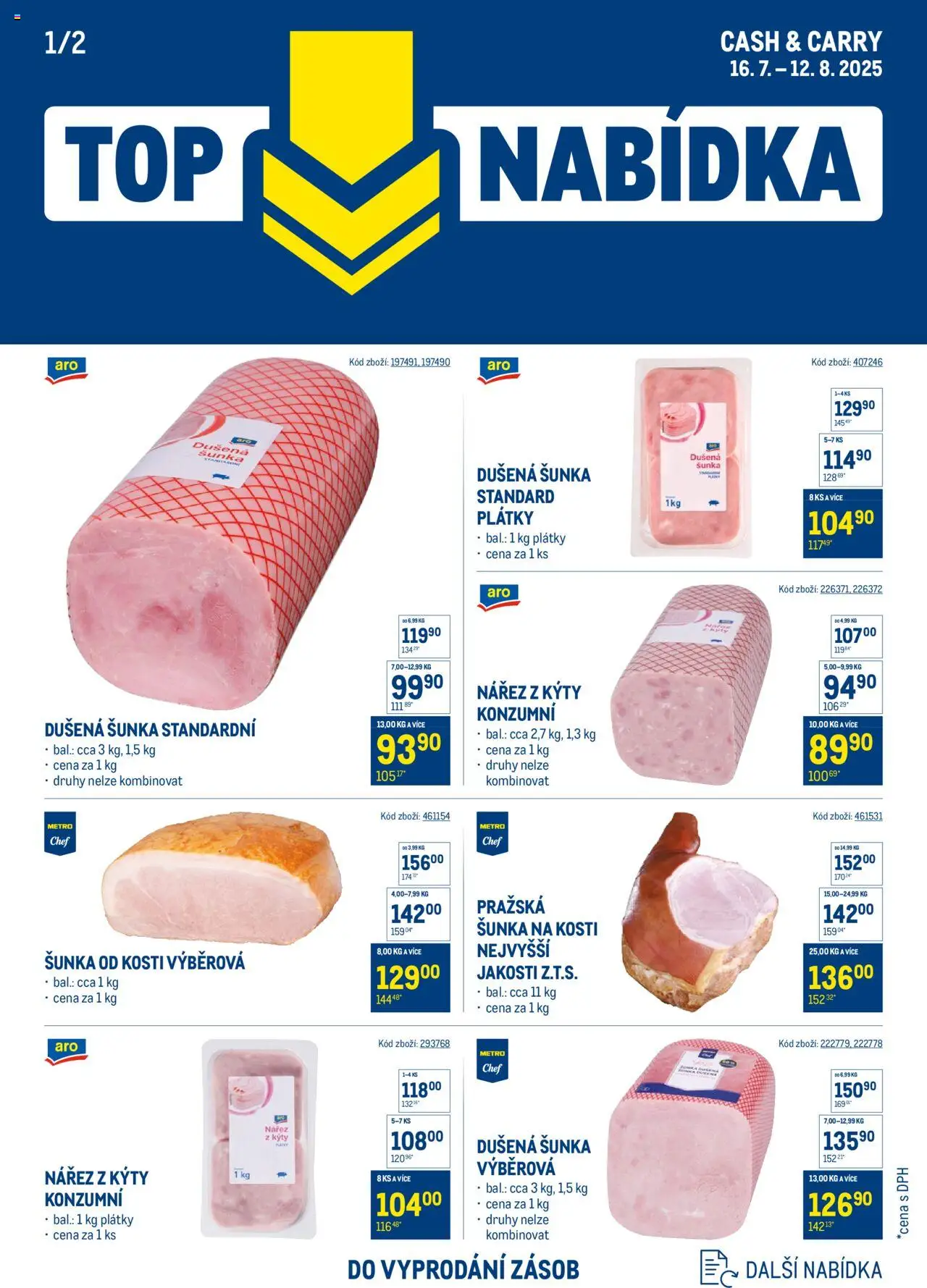 Makro leták - Top nabídka uzeniny od 16.07.2025 | Strana: 1 | Produkty: Šunka od kosti, Šunka