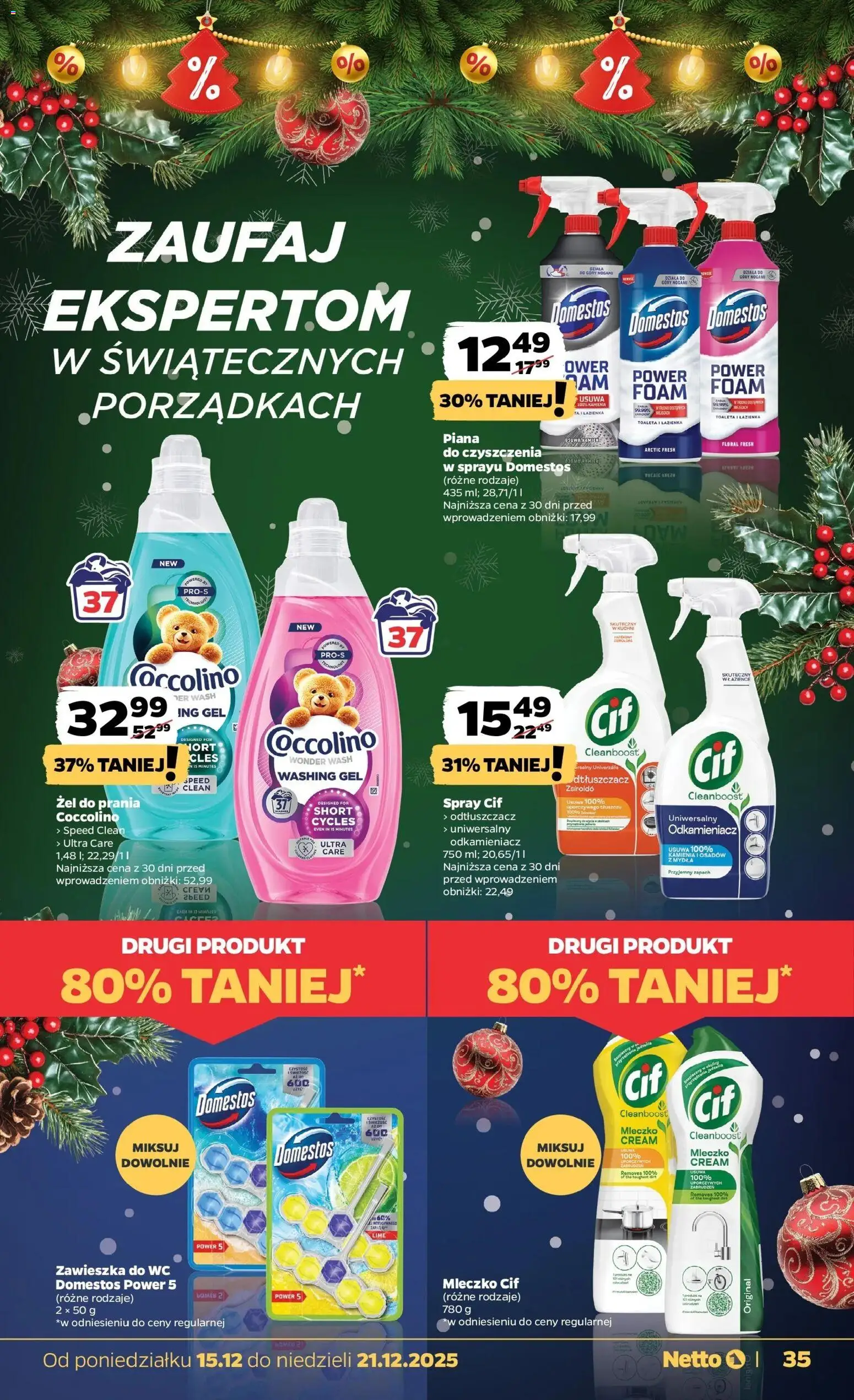 Netto gazetka - Spożywcza od 15.12.2025 | Strona: 35 | Produkty: Coccolino, Toaleta, Domestos, Zapach