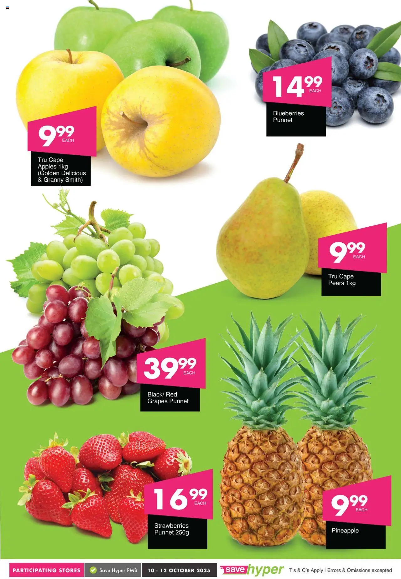 New Save catalogue – valid from 10.10.2025 | Page: 5 | Products: Blueberries, Apples, Pineapple, Grapes