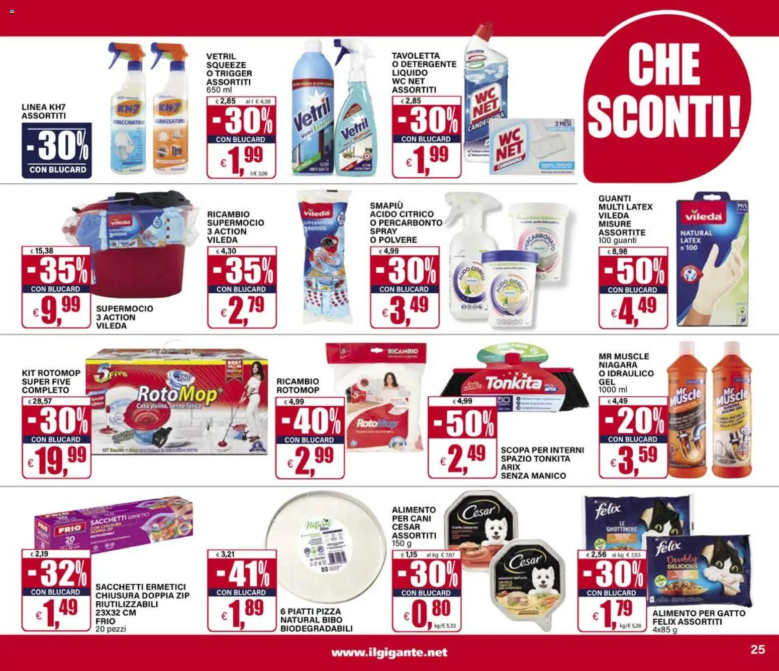 Volantino Il Gigante del 02.01.2026 | Pagina: 25 | Prodotti: Pizza, Candeggina, Guanti, WC