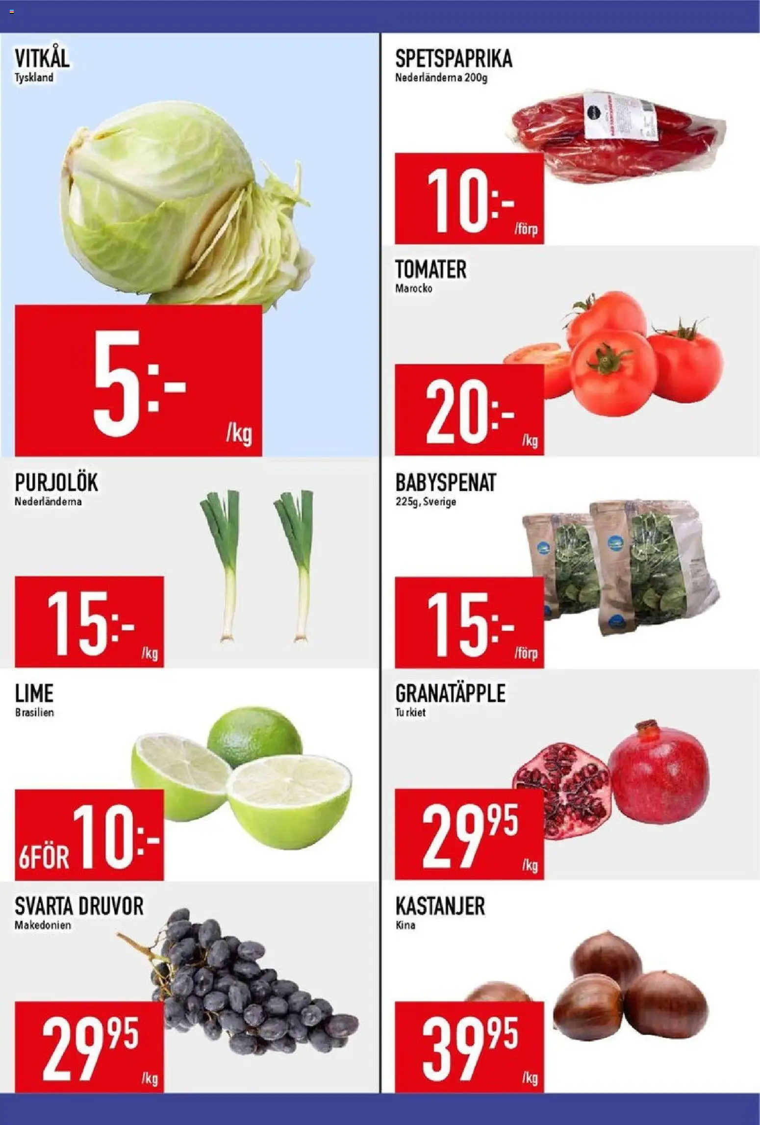 Matdax reklamblad aktuell från 17.11.2025 | Sida: 12 | Produkter: Babyspenat, Vitkål, Tomater, Lime