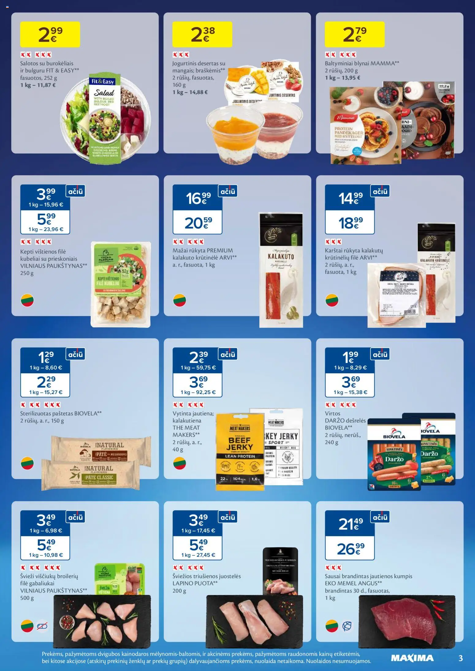 MAXIMA akcijos nuo 06.01.2026 | Puslapis: 3 | Prekių: Vištienos, Jautienos, Viščiukų, Kumpis