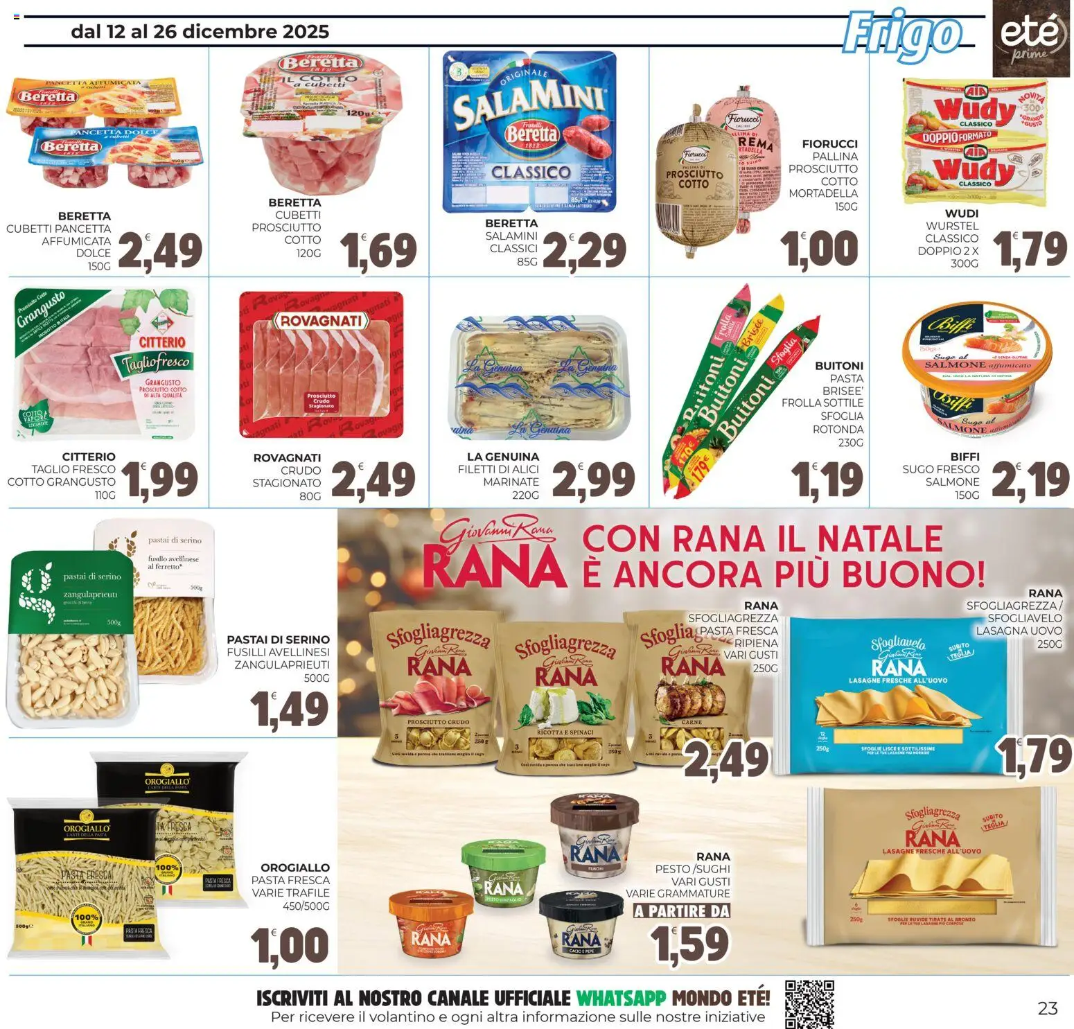 Volantino Eté del 12.12.2025 | Pagina: 23 | Prodotti: Prosciutto Crudo, Pancetta, Pesto, Alici