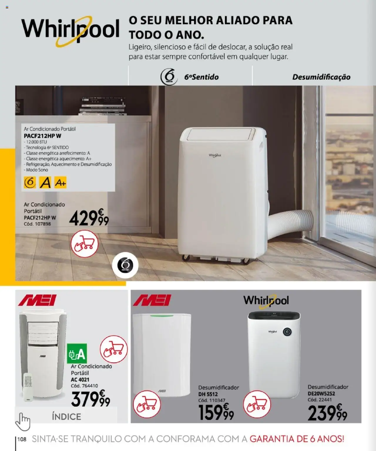 Conforama folheto │ válido de 27.03.2025 | Página: 108 | Produtos: Ar condicionado, Whirlpool, Desumidificador