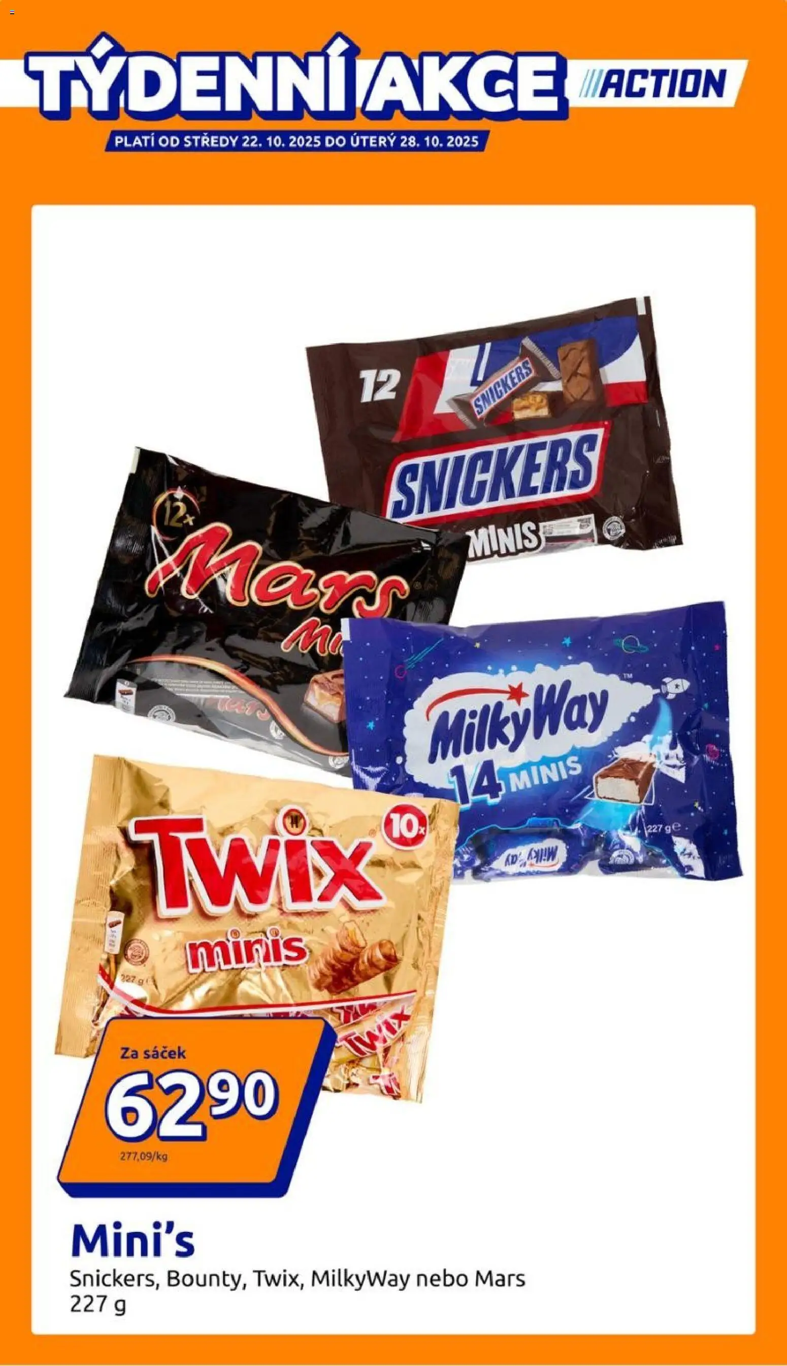 Action leták od 22.10.2025 | Strana: 1 | Produkty: Twix, Sáček