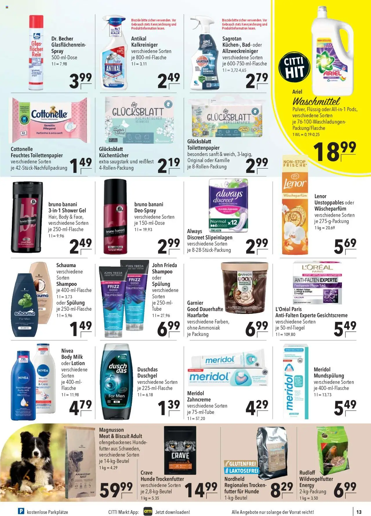 CITTI Markt Prospekt 	 – gültig ab 08.10.2025 | Seite: 15 | Produkte: Lenor, Duschdas, Shower Gel, Deospray
