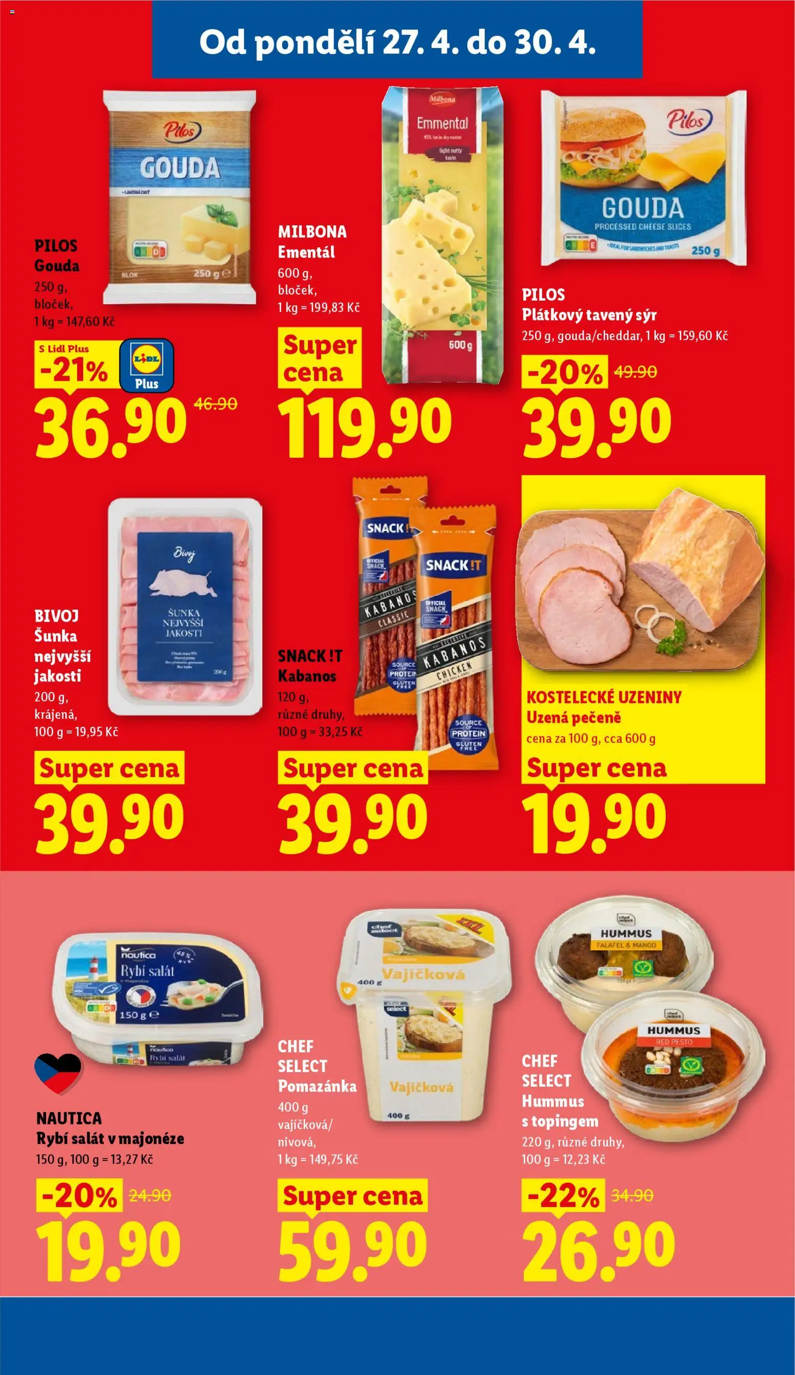 Lidl leták od 27.04.2026 | Strana: 23 | Produkty: Gouda, Falafel, Pomazánka, Protein