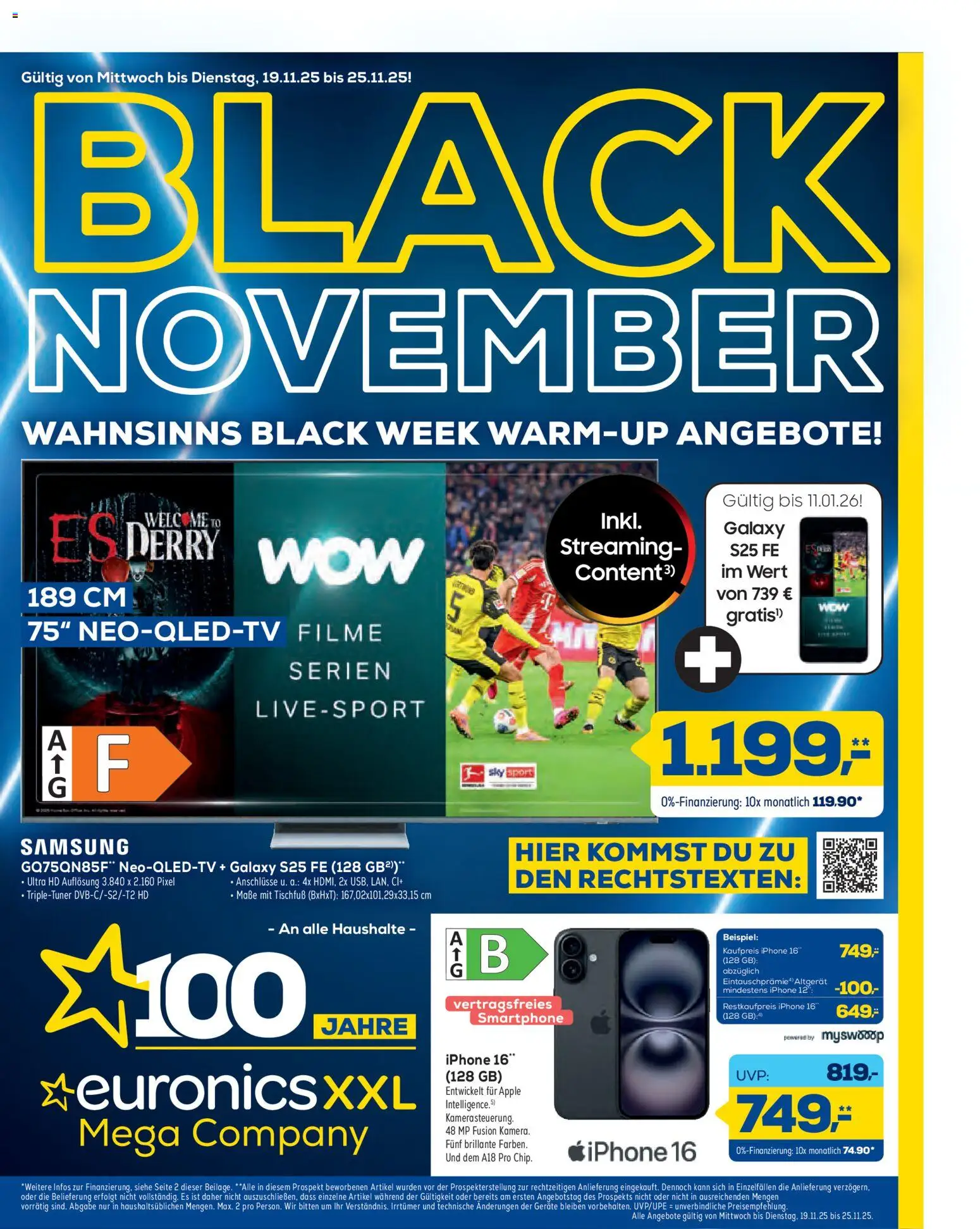 Euronics - Black Friday – gültig ab 19.11.2025 | Seite: 1 | Produkte: Samsung, Iphone, Apple, Smartphone