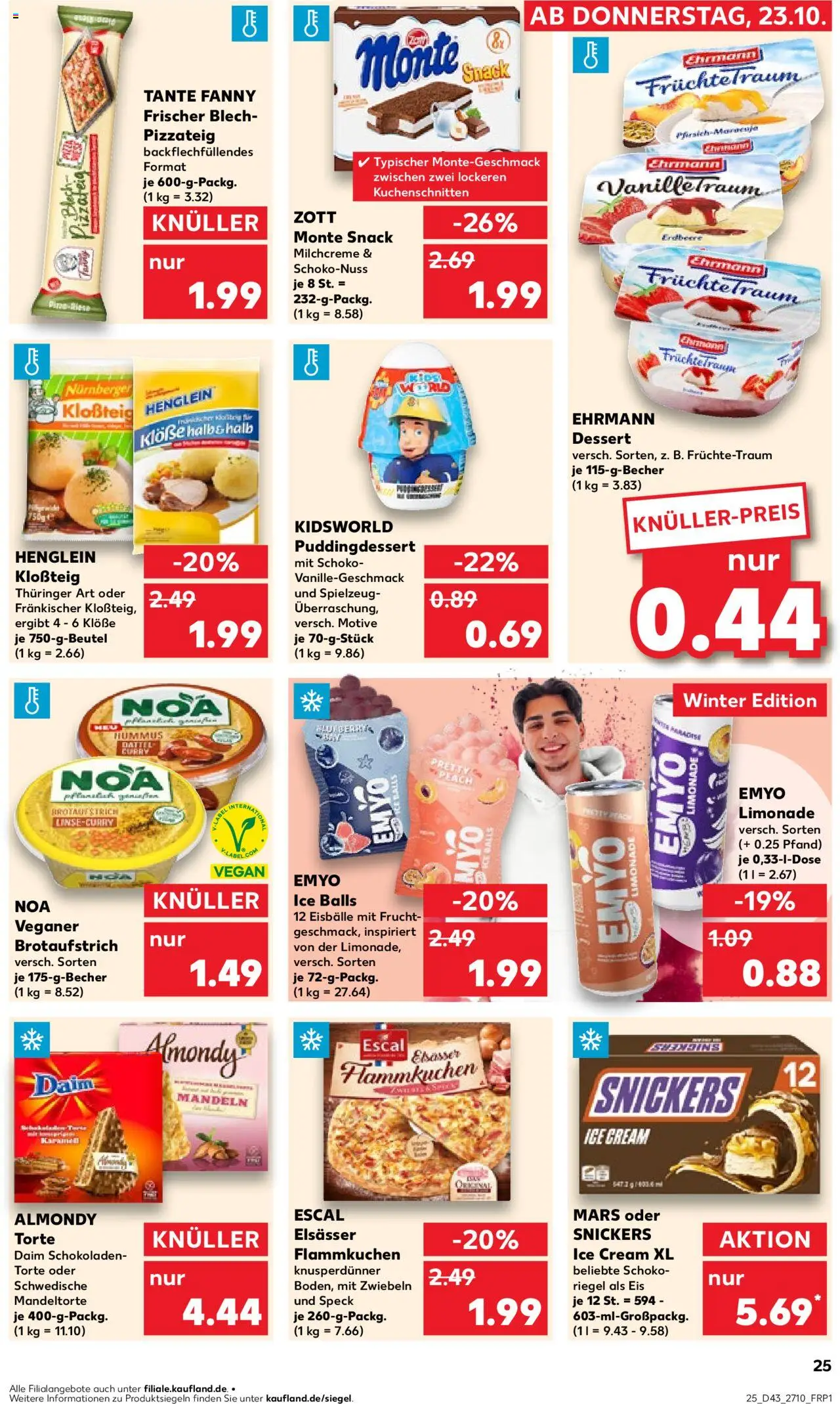Kaufland prospekt Leipzig	 – gültig ab 23.10.2025 | Seite: 25 | Produkte: Limonade, Mars, Zwiebeln, Eis