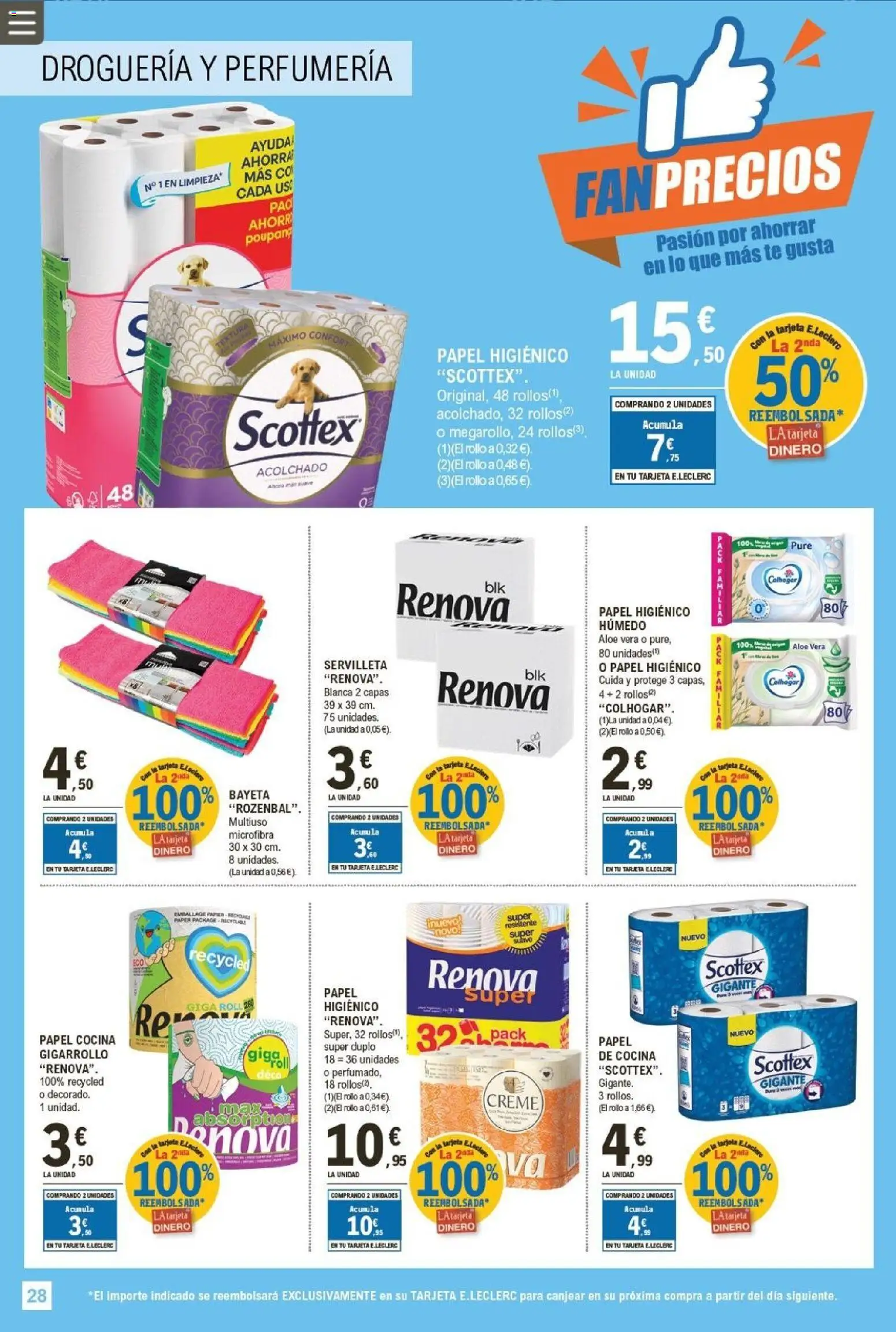 E.Leclerc - Fan precios │ válido desde el 11.02.2026 | Página: 28 | Productos: Papel higienico, Té, Cocina
