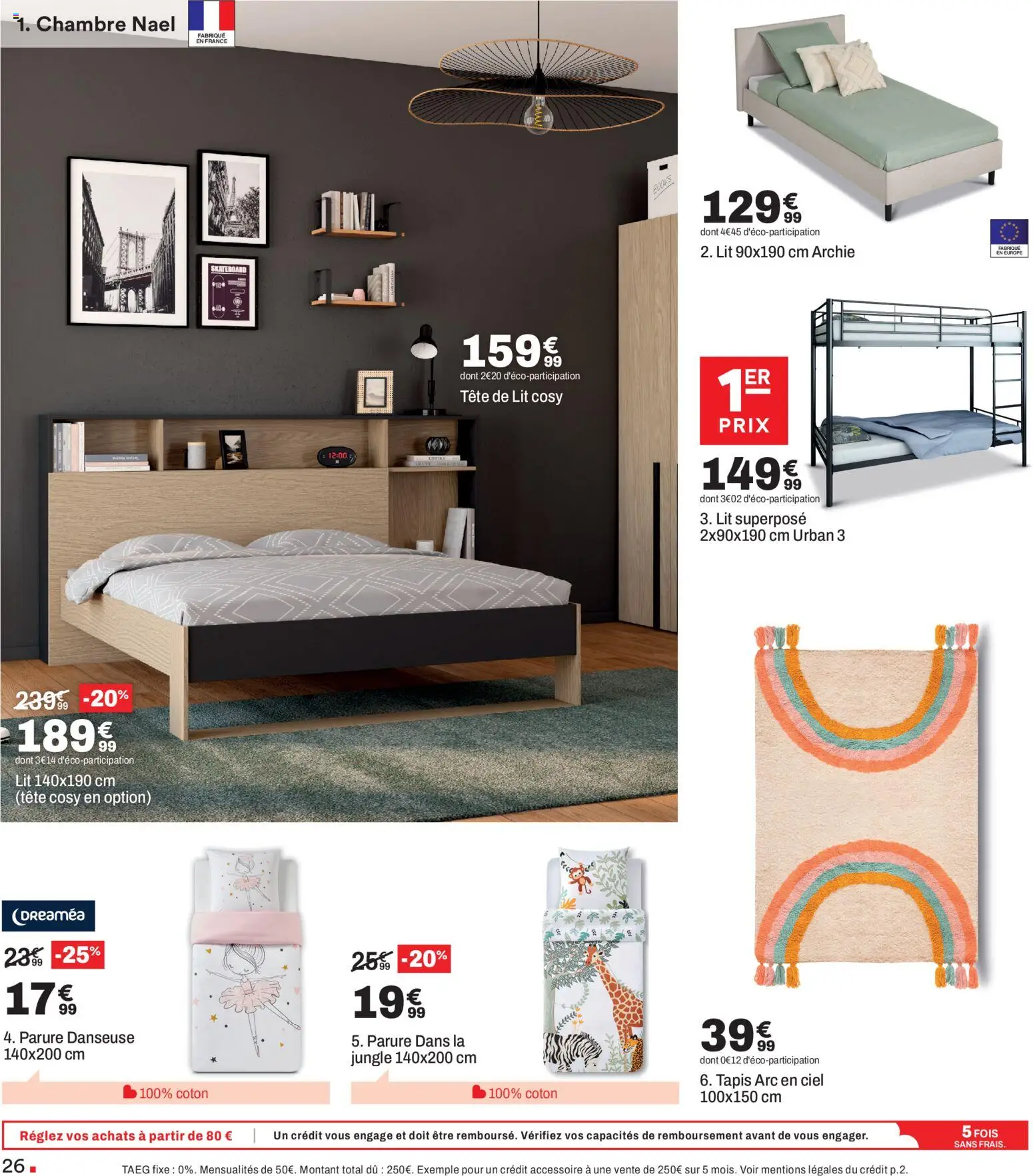 {H1} | Page: 26 | Produits: Skateboard, Tête de lit, Coton, Lit