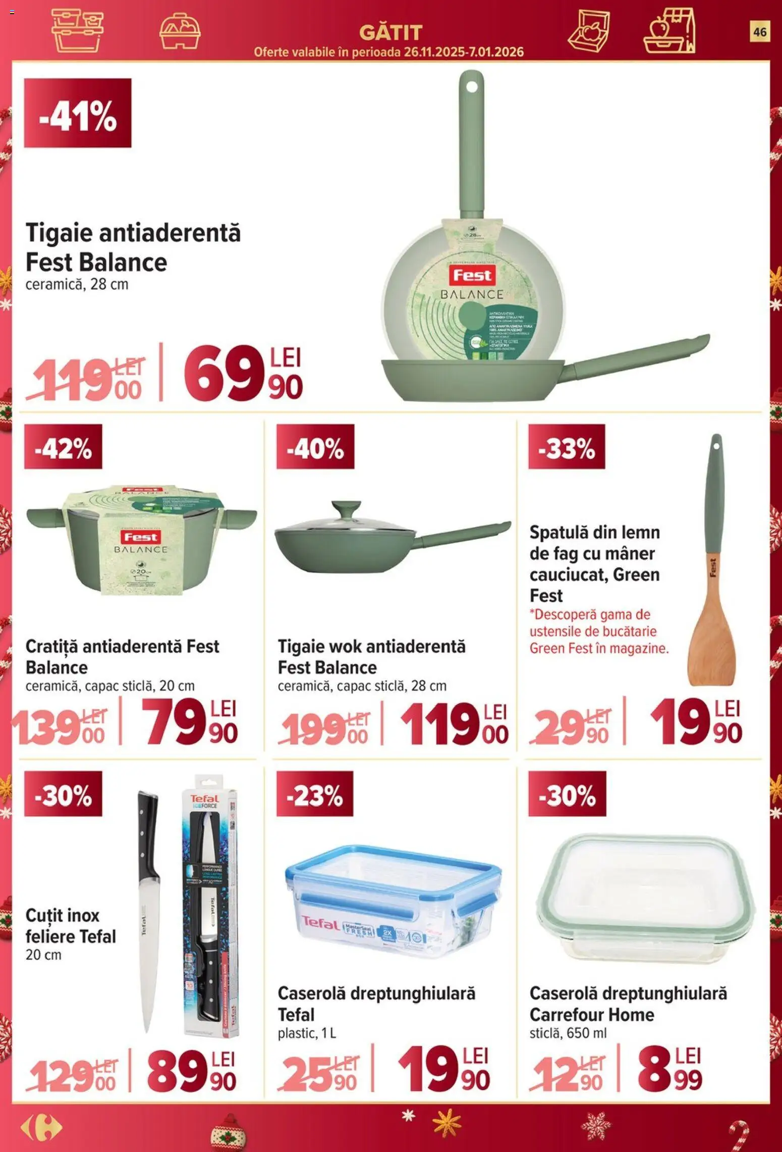 Noul catalog Carrefour – valabil de la 17.12.2025 | Pagină: 46 | Produse: Tigaie, Cratiță, Bucătărie, Cuțit