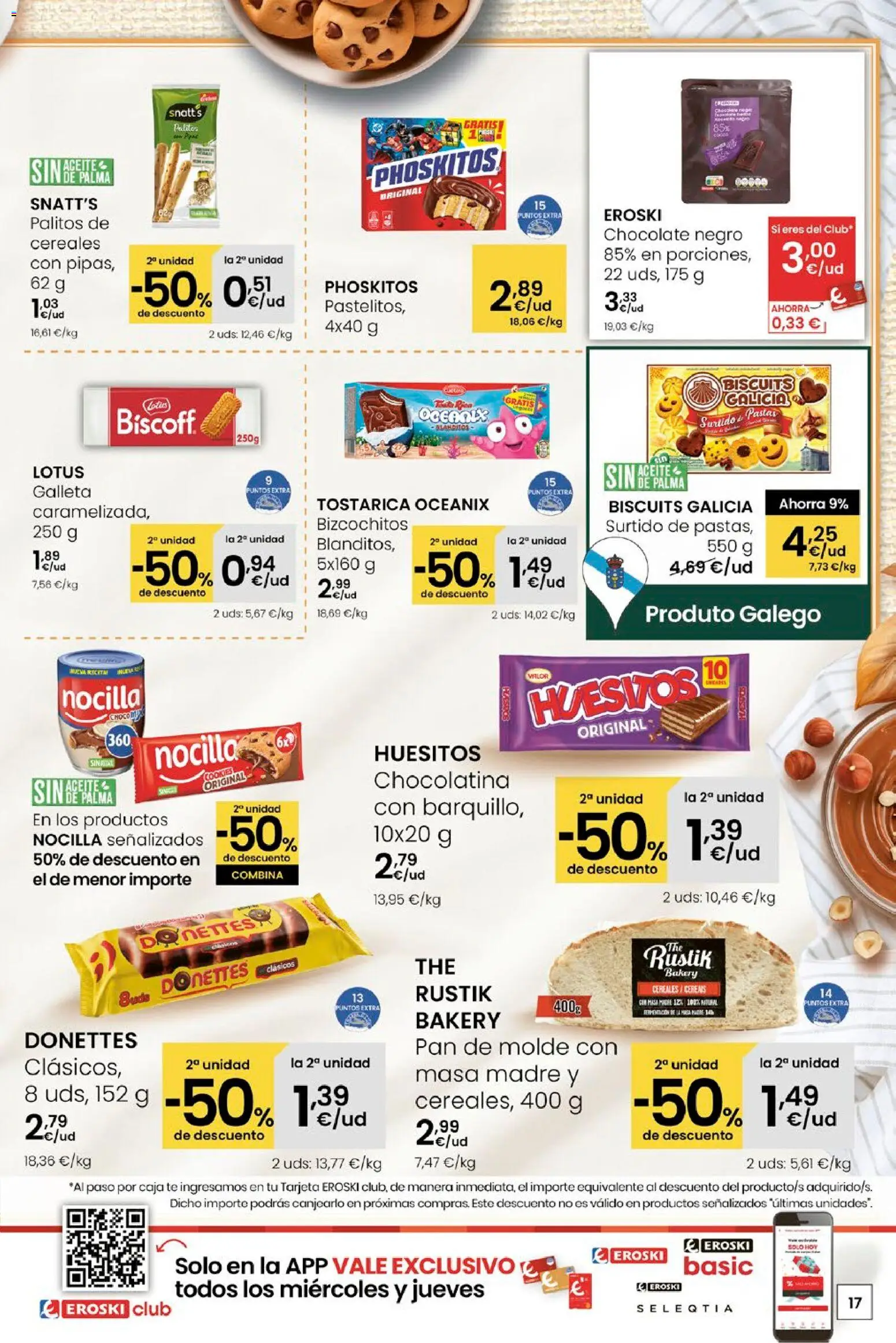 Eroski - Quién bien te quiere te hará ahorrar │ válido desde el 15.01.2026 | Página: 17 | Productos: Pan, Chocolate, Té, Caja