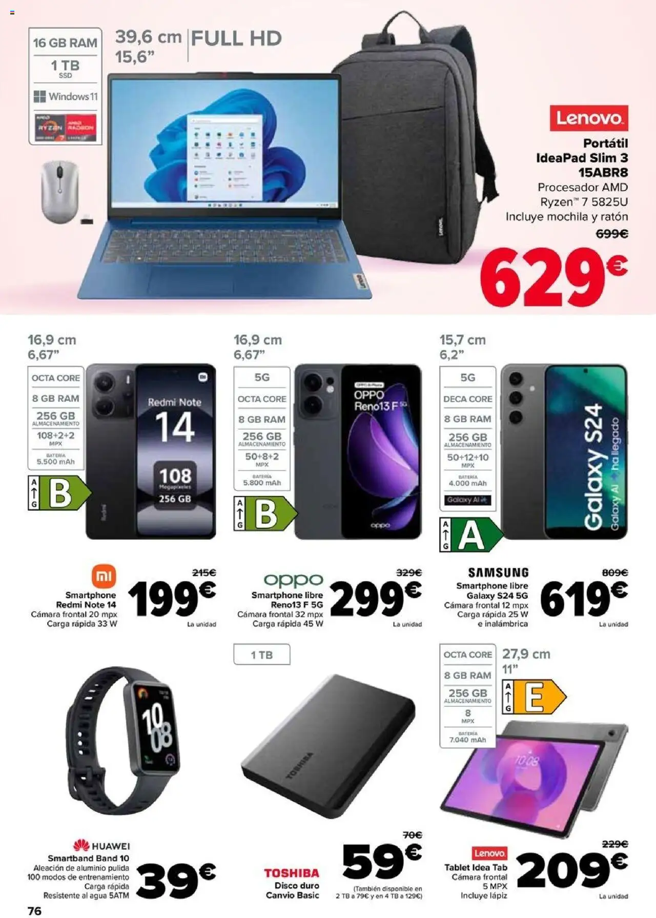 Carrefour folleto │ válido desde el 11.09.2025 | Página: 76 | Productos: Tablet, Cámara, Disco, Batería