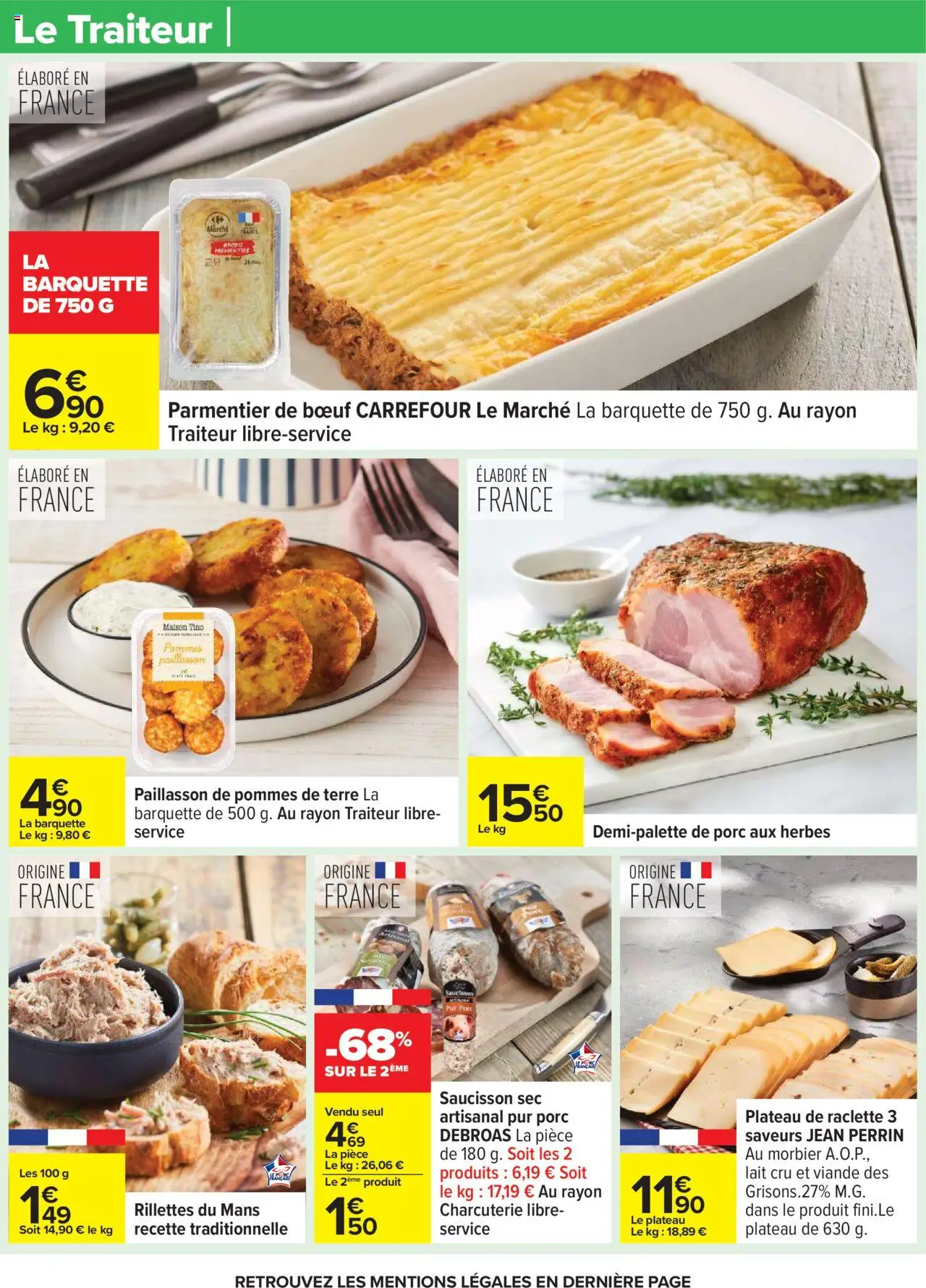 {H1} | Page: 22 | Produits: Saucisson, Raclette, Pommes, Pommes de terre