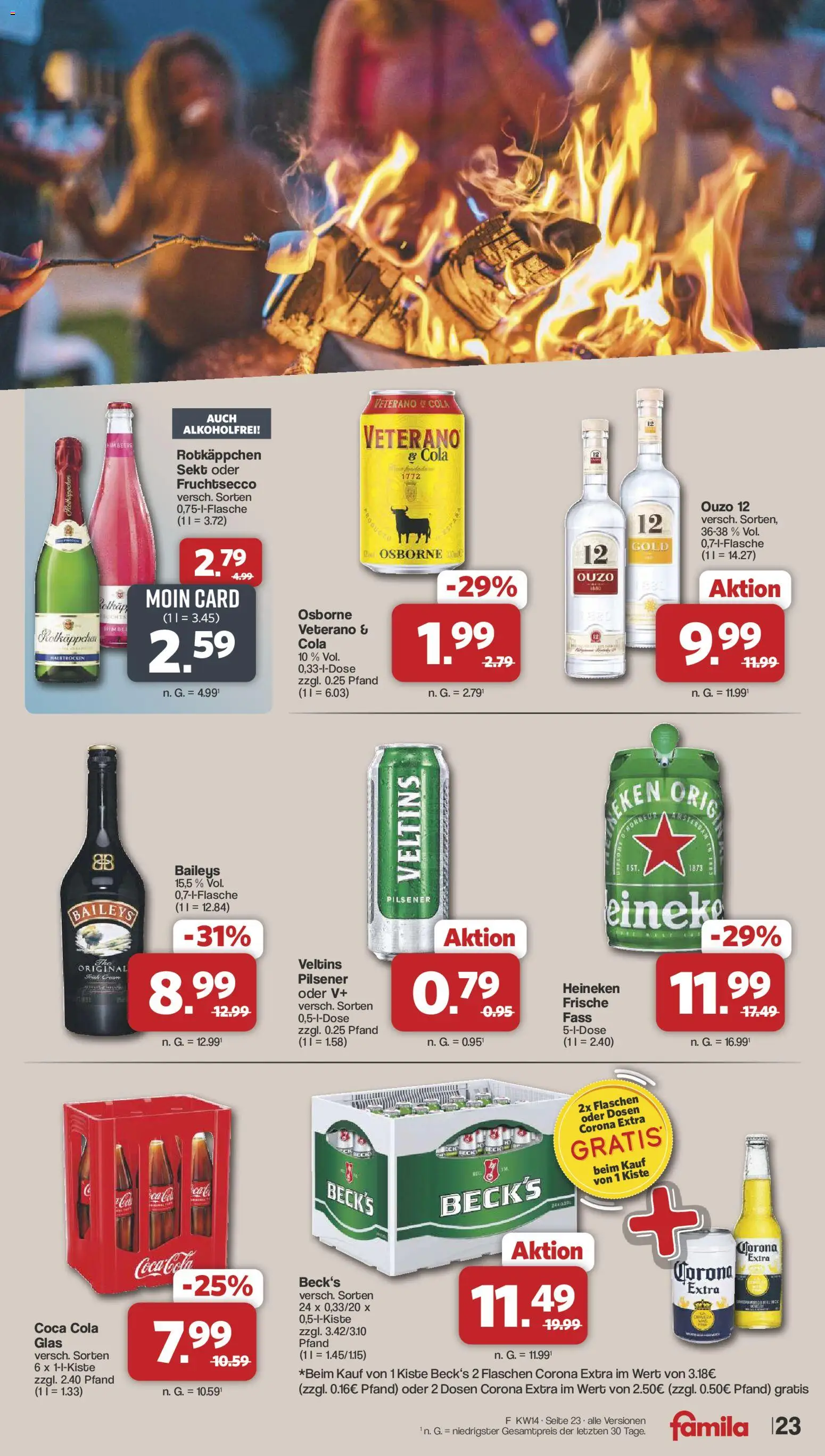 Famila Nordwest Prospekt 	 – gültig ab 30.03.2026 | Seite: 23 | Produkte: Ouzo, Fruchtsecco, Rotkäppchen, Veltins