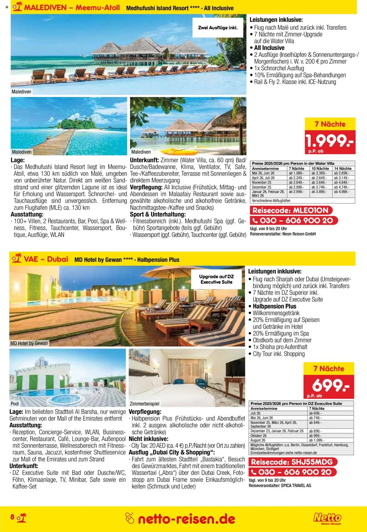 Netto Reisen Prospekt 	 – gültig ab 29.09.2025 | Seite: 8 | Produkte: Bad, Uhr