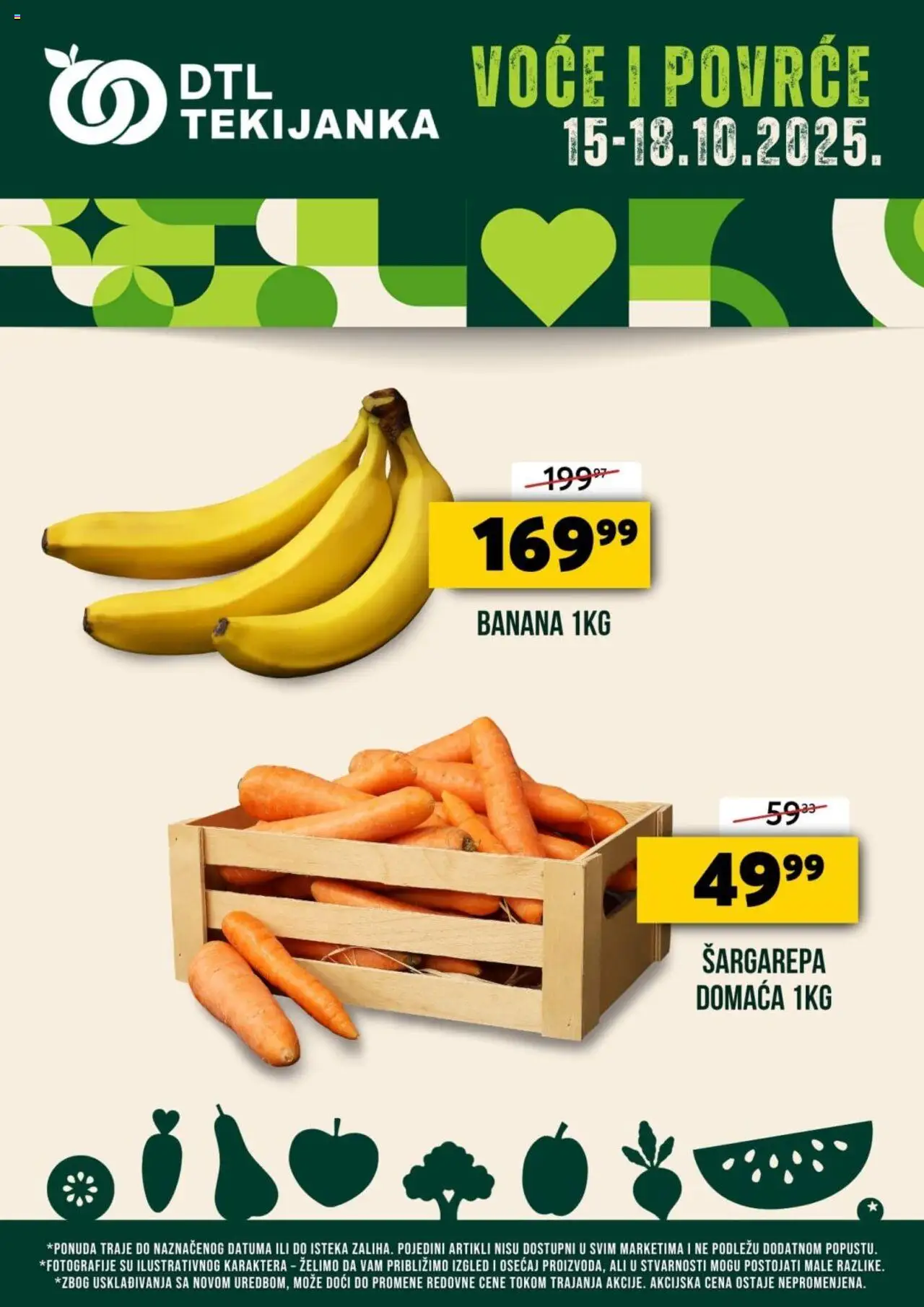 Tekijanka katalog - važi od 15.10.2025 | Strana: 1 | Proizvode: Banana, Šargarepa