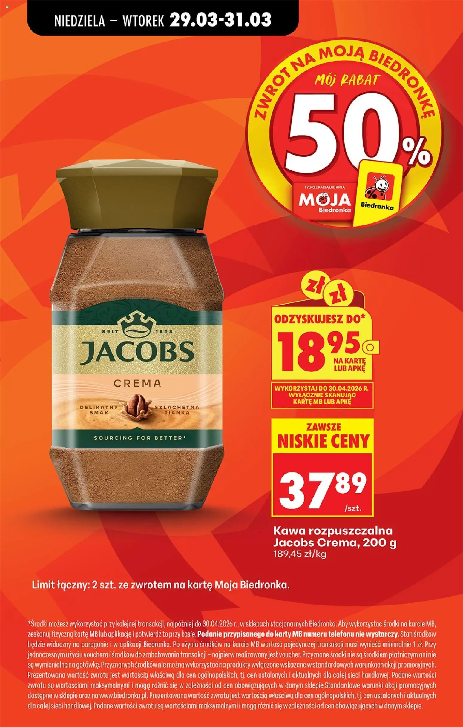 Biedronka Polsko leták od 29.03.2026 | Strana: 86 | Produkty: Jacobs, Crema, Karty, Stan