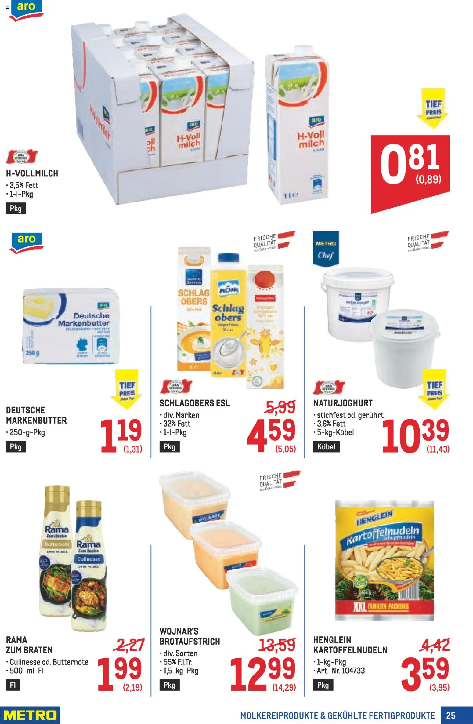 Metro Profi gültig ab 05.02.2026 | Seite: 25 | Produkte: Milch