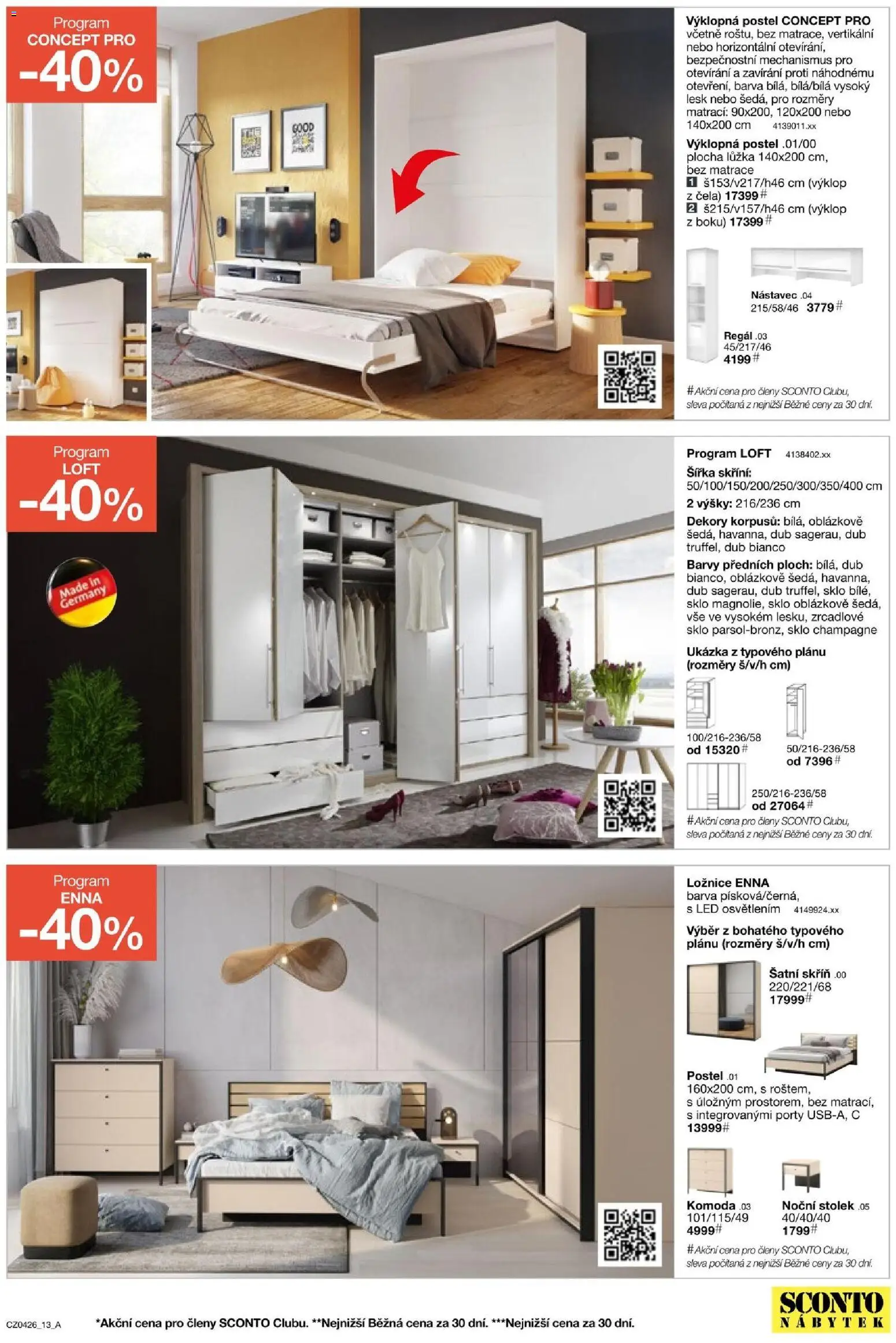 Sconto nábytek leták od 04.03.2026 | Strana: 13 | Produkty: Šatní skříň, Stolek, Regál, LED