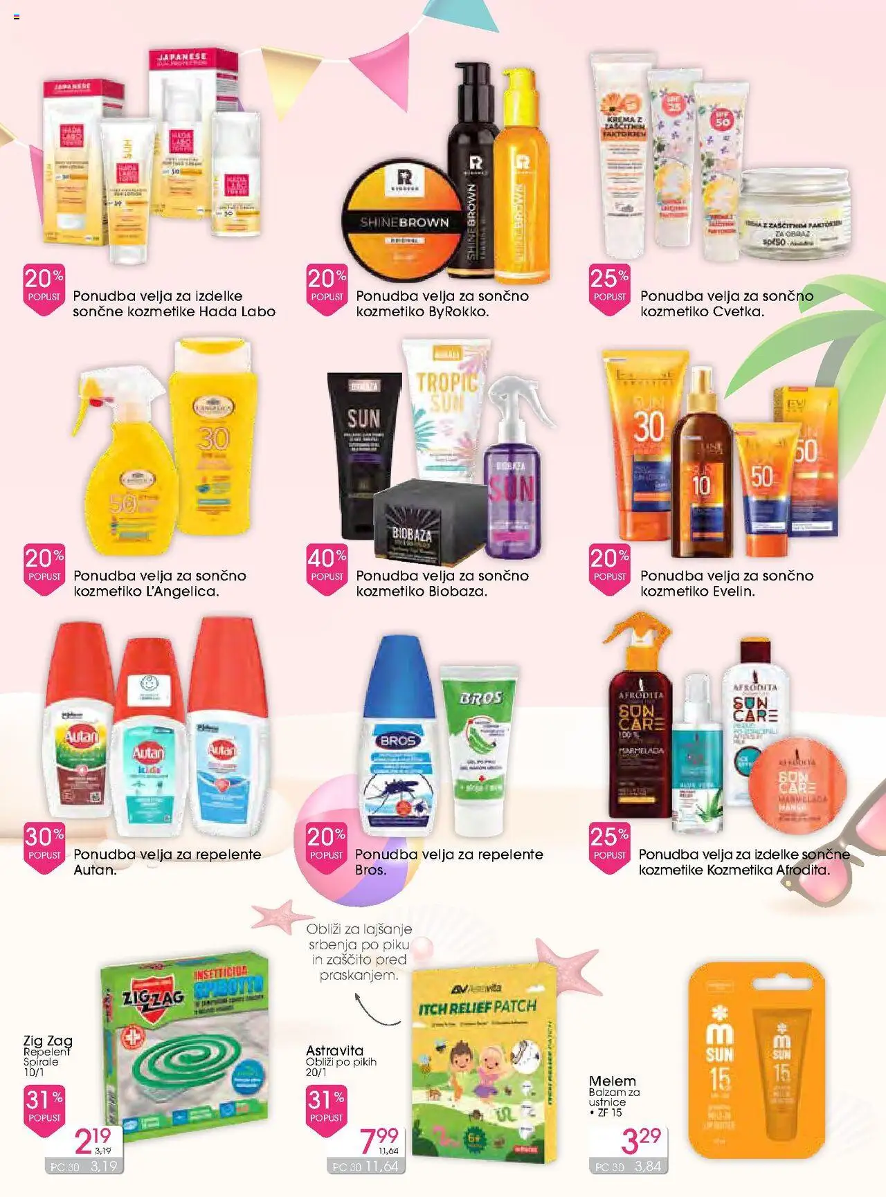 Tuš drogerija katalog │ velja od 13.08.2025 | Stran: 2 | Izdelki: Sončna kozmetika, Repelent, Balzam za ustnice