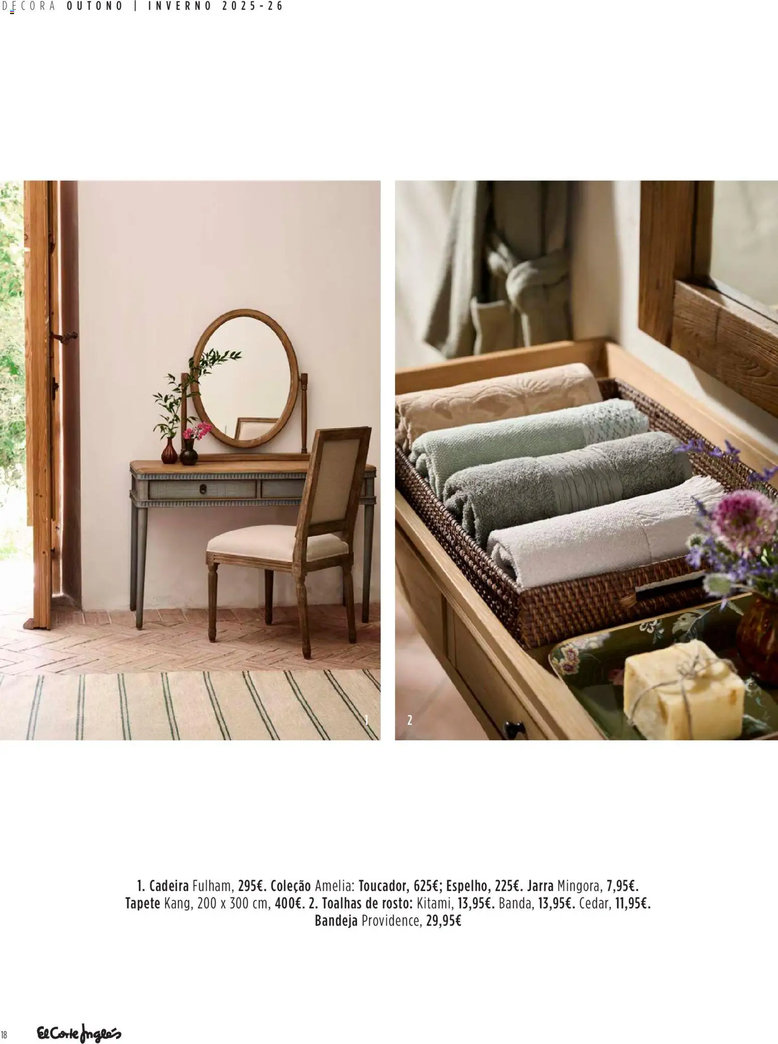 El Corte Ingles Decora │ válido de 23.10.2025 | Página: 18 | Produtos: Bandeja, Jarra, Cadeira, Tapete