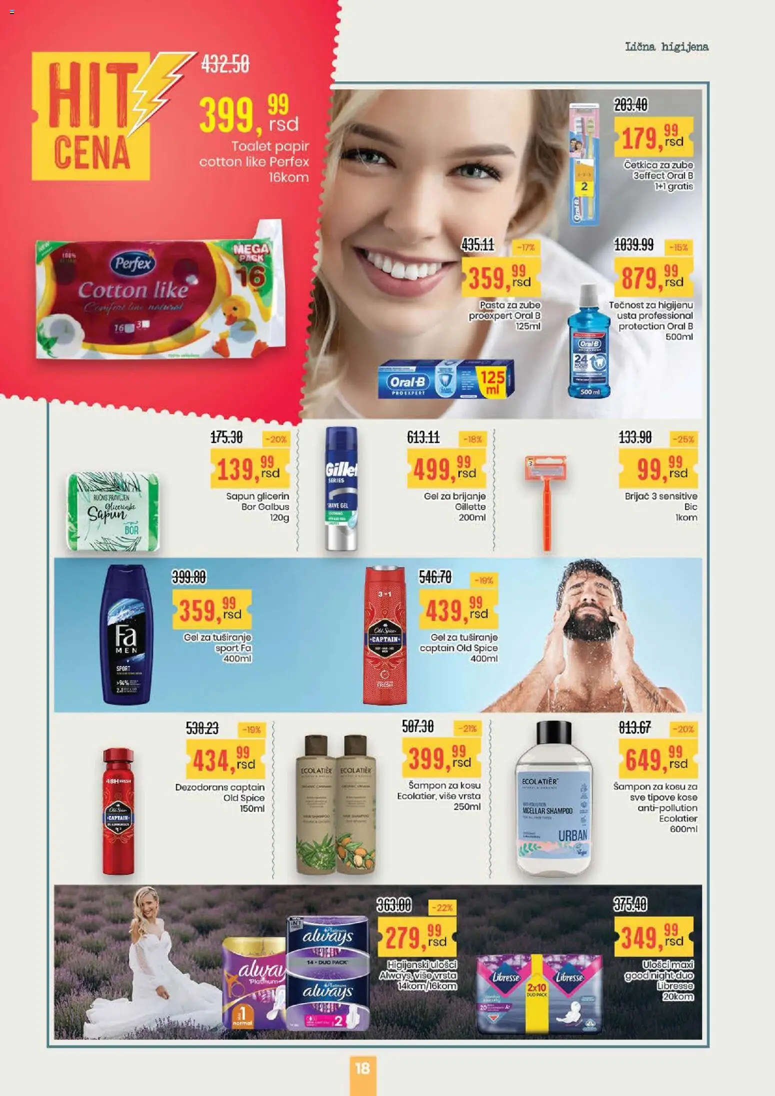 Aroma Market katalog - važi od 05.03.2026 | Strana: 18 | Proizvode: Gel za brijanje, Šampon, Gel za tuširanje, Dezodorans