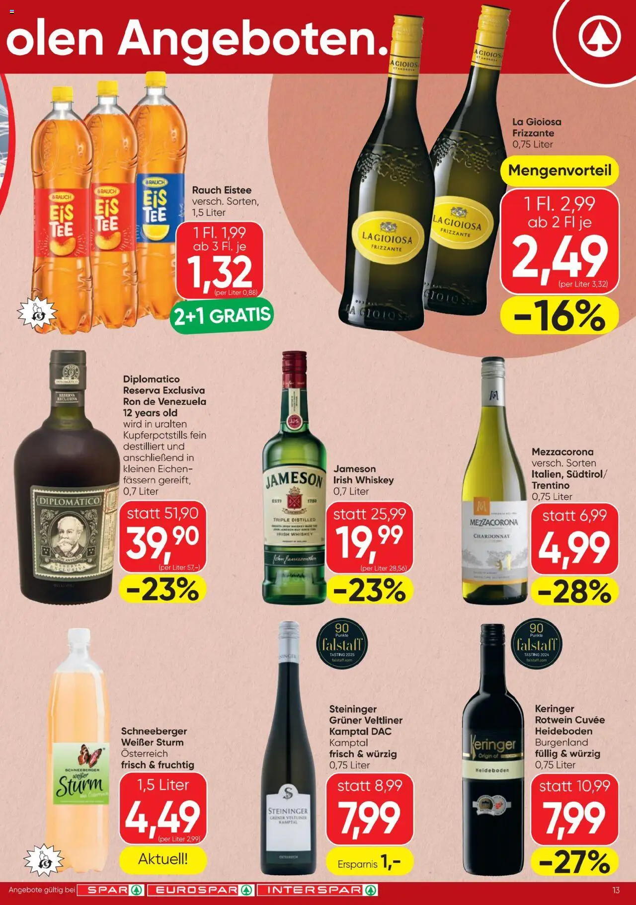 Spar Flugblatt gültig ab 28.08.2025 | Seite: 13 | Produkte: Whiskey