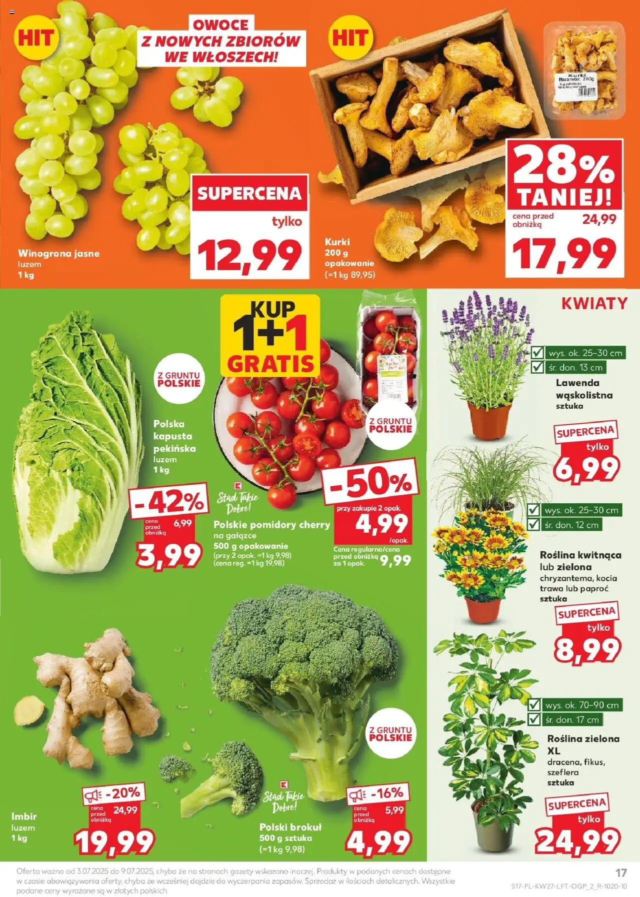 Kaufland gazetka od 03.07.2025 | Strona: 17 | Produkty: Imbir, Paproć, Kwiaty, Owoce