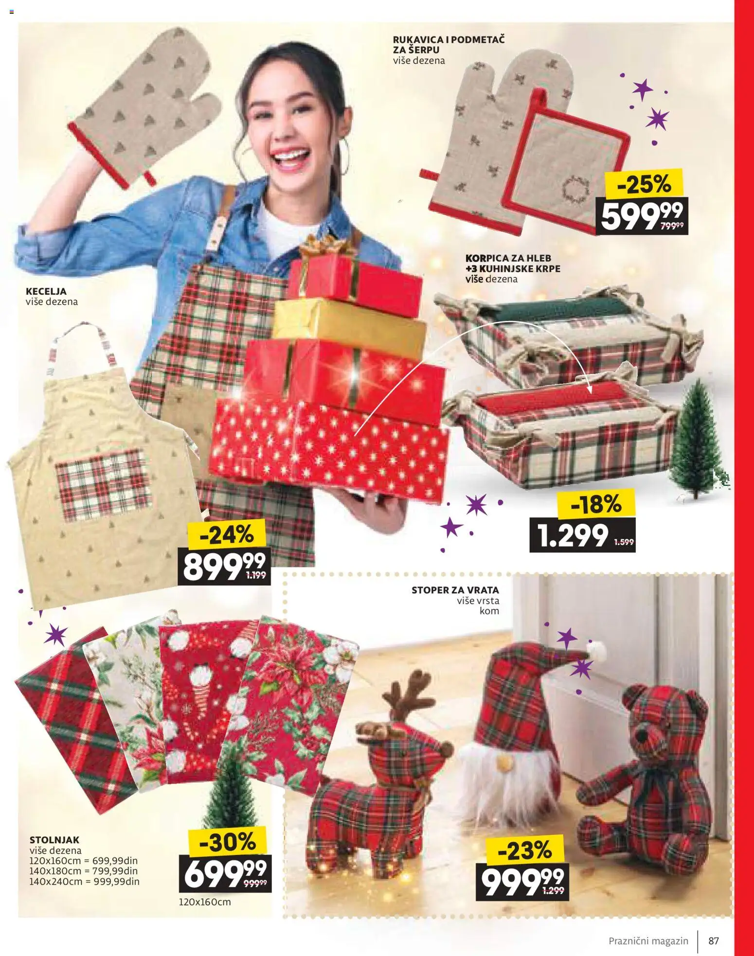 Idea katalog - važi od 11.12.2025 | Strana: 87 | Proizvode: Kuhinjske krpe, Vrata, Stolnjak, Hleb