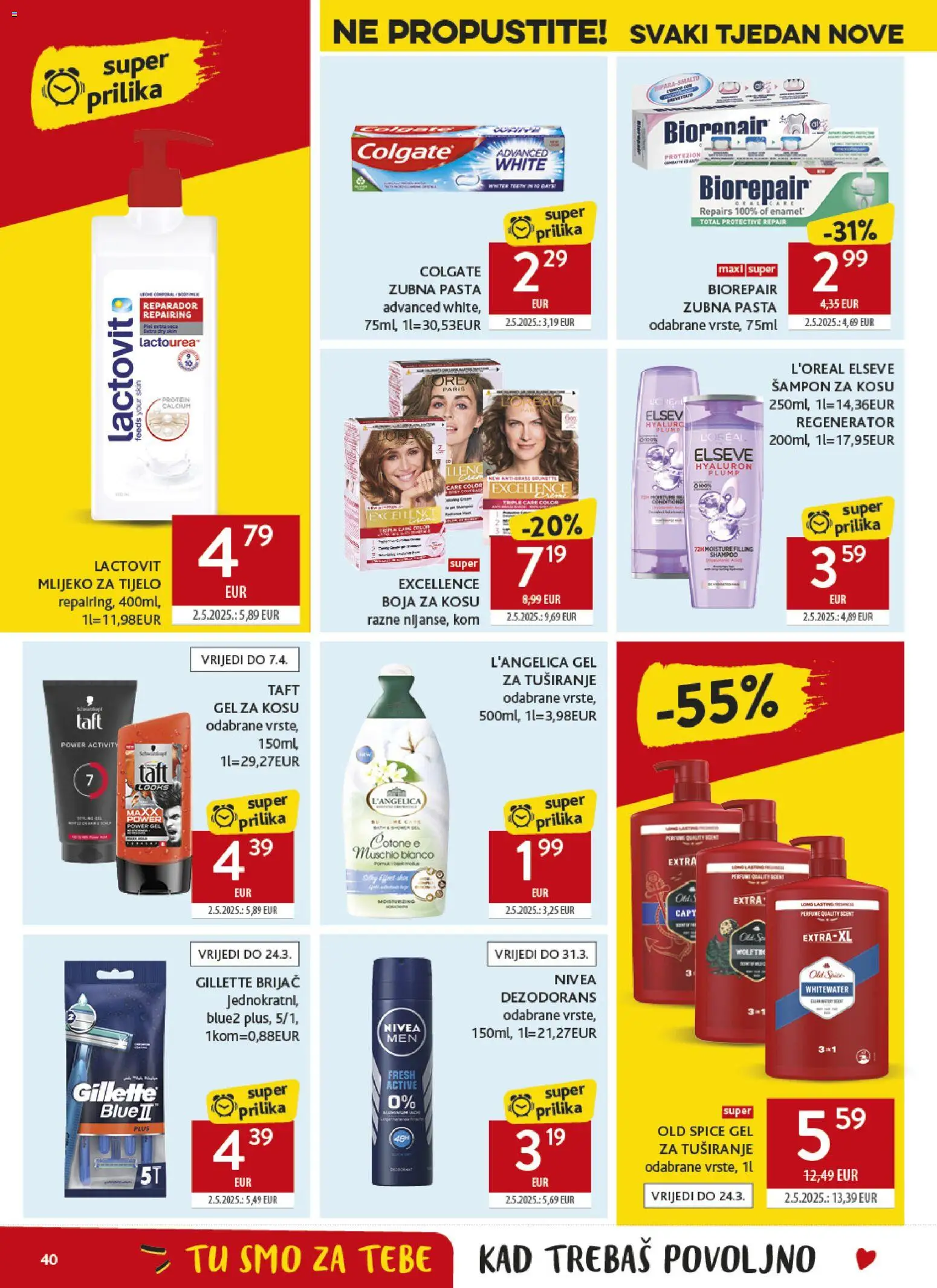 Konzum katalog | vrijedi od 11.03.2026 | Stranica: 40 | Proizvodi: Regenerator, Brijač, Mlijeko za tijelo, Dezodorans