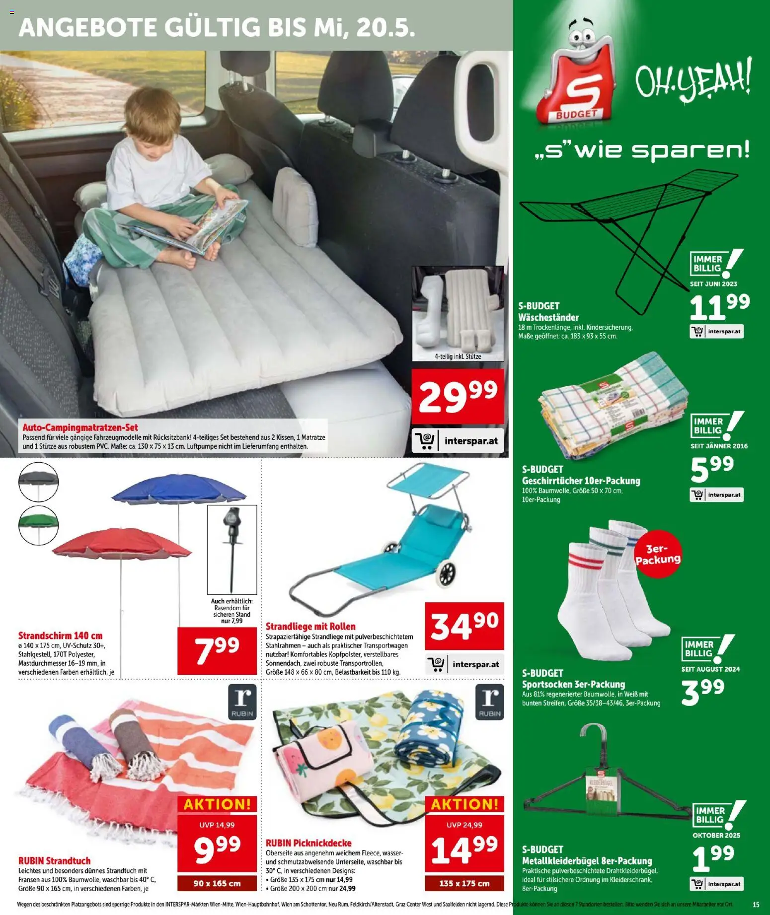 Interspar - Flugblatt gültig ab 30.04.2026 | Seite: 15 | Produkte: Wasser, Matratze