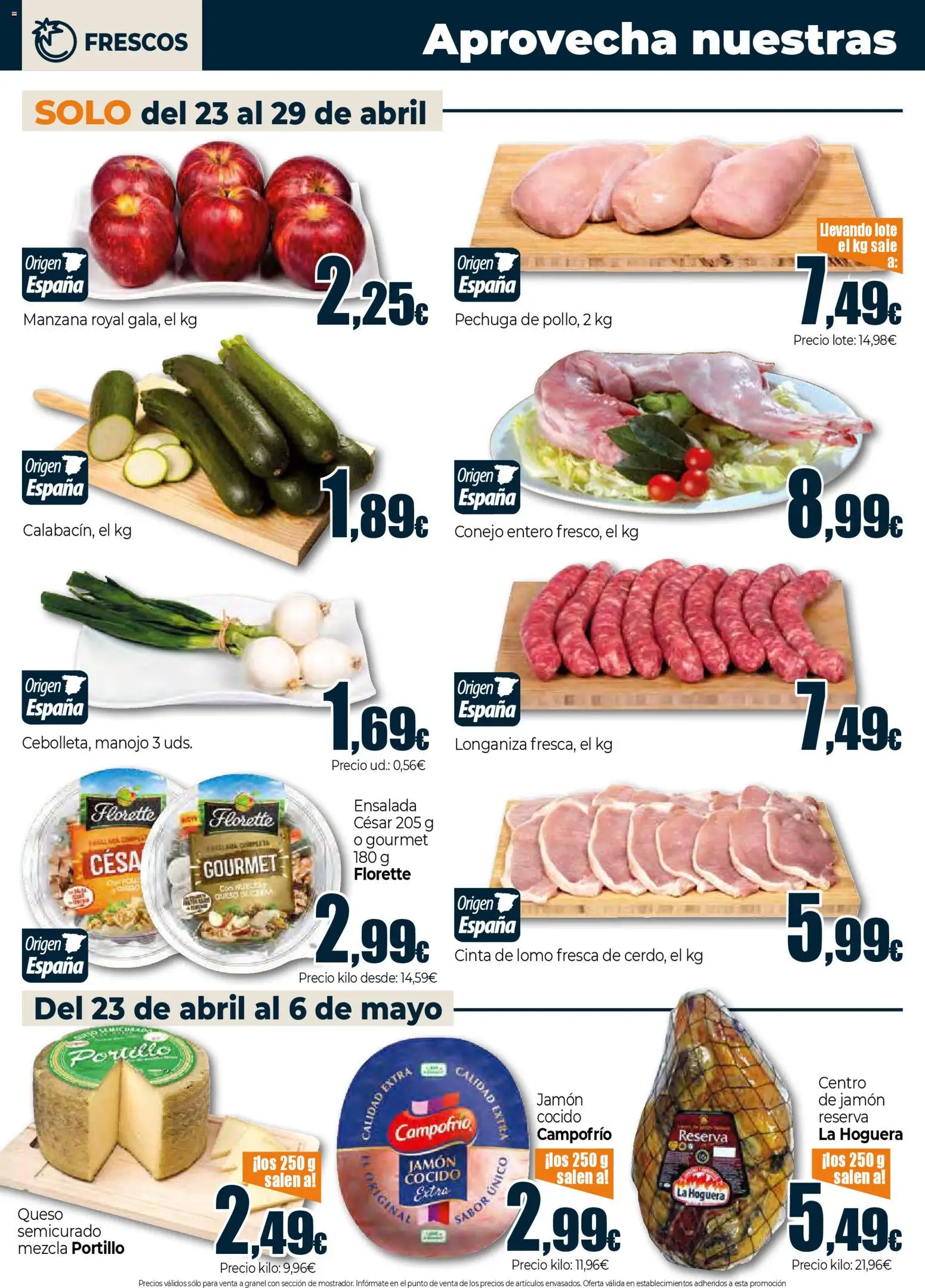 Unide folleto │ válido desde el 23.04.2026 | Página: 2 | Productos: Queso, Manzana, Ensalada, Longaniza