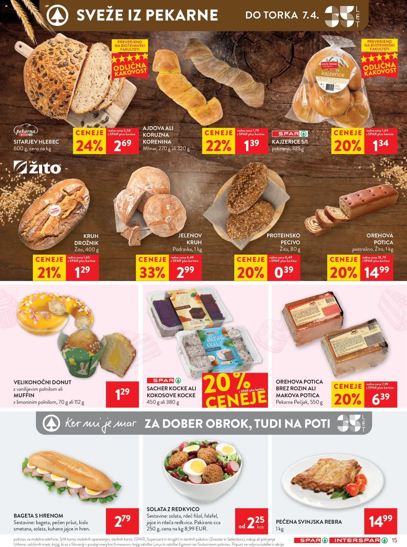 Novi Spar katalog ponudbe – veljaven od 01.04.2026 | Stran: 21 | Izdelki: Pekarna, Kos, Hlebec, Kruh