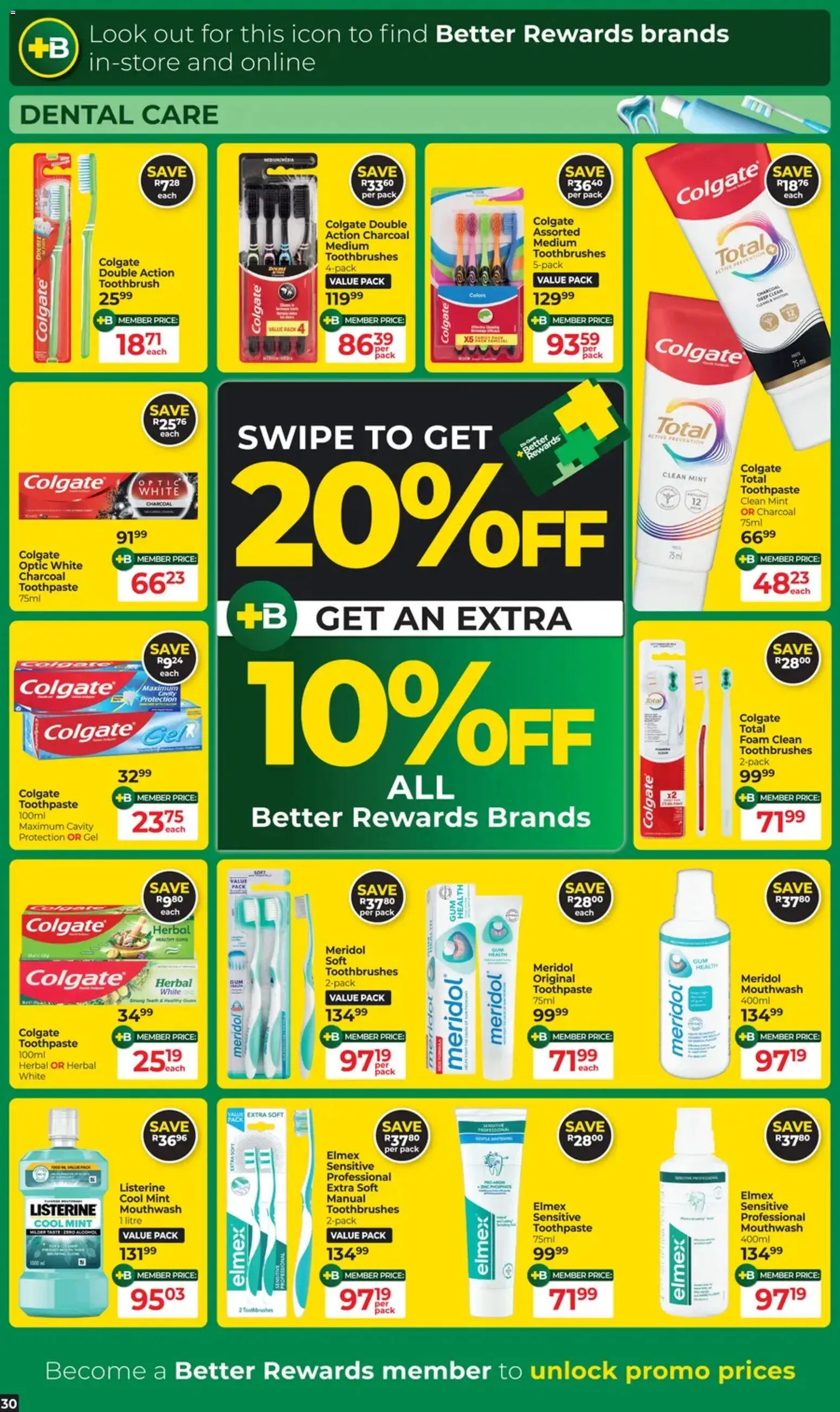 New Dis-Chem catalogue – valid from 21.10.2025 | Page: 30 | Products: Toothpaste, Mouthwash, Foam, Toothbrush