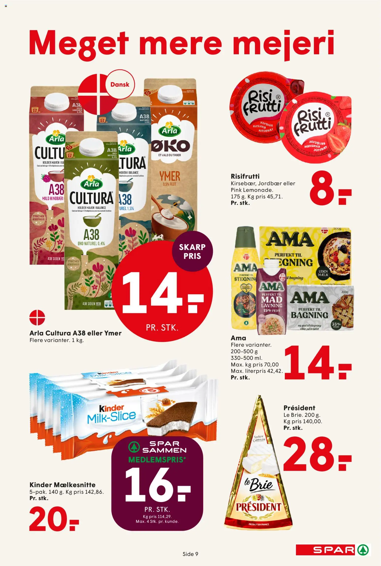 Spar tilbudsavis – gyldig fra 06.02.2026 | Side: 9 | Produkter: Mælk, Jordbær, Ymer, Hindbær