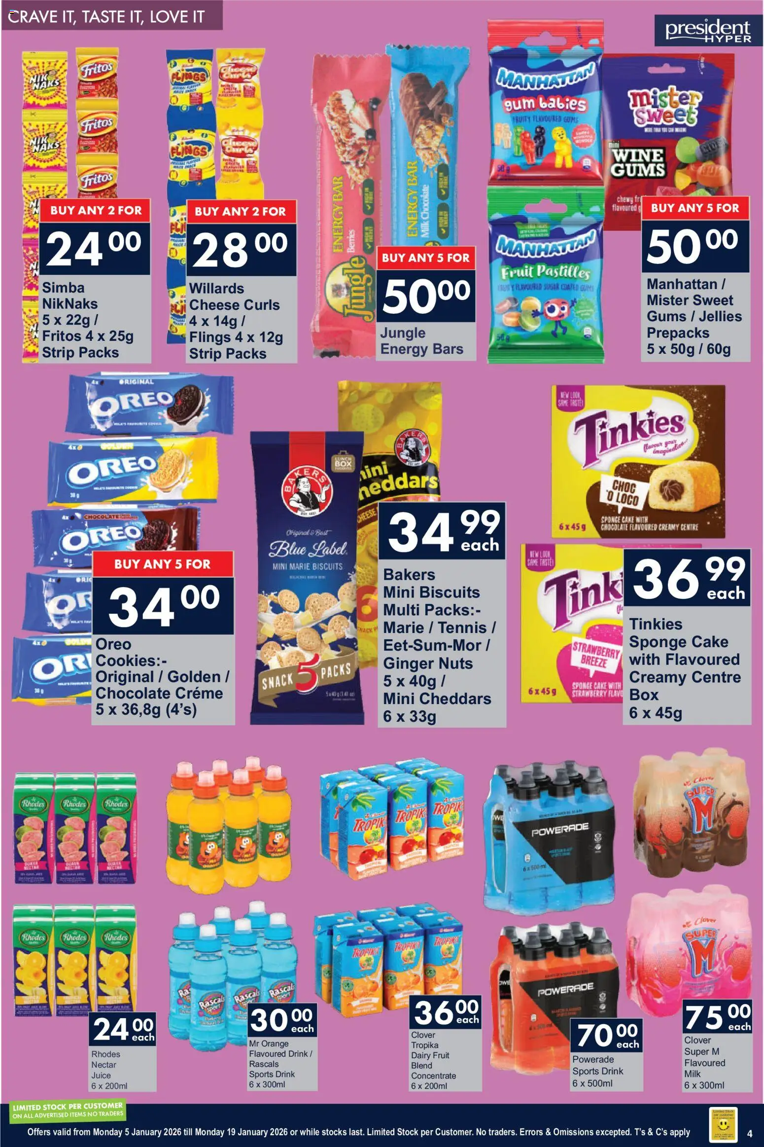 New President Hyper catalogue – valid from 05.01.2026 | Page: 4 | Products: Cake, Chocolate, Stock, Sugar