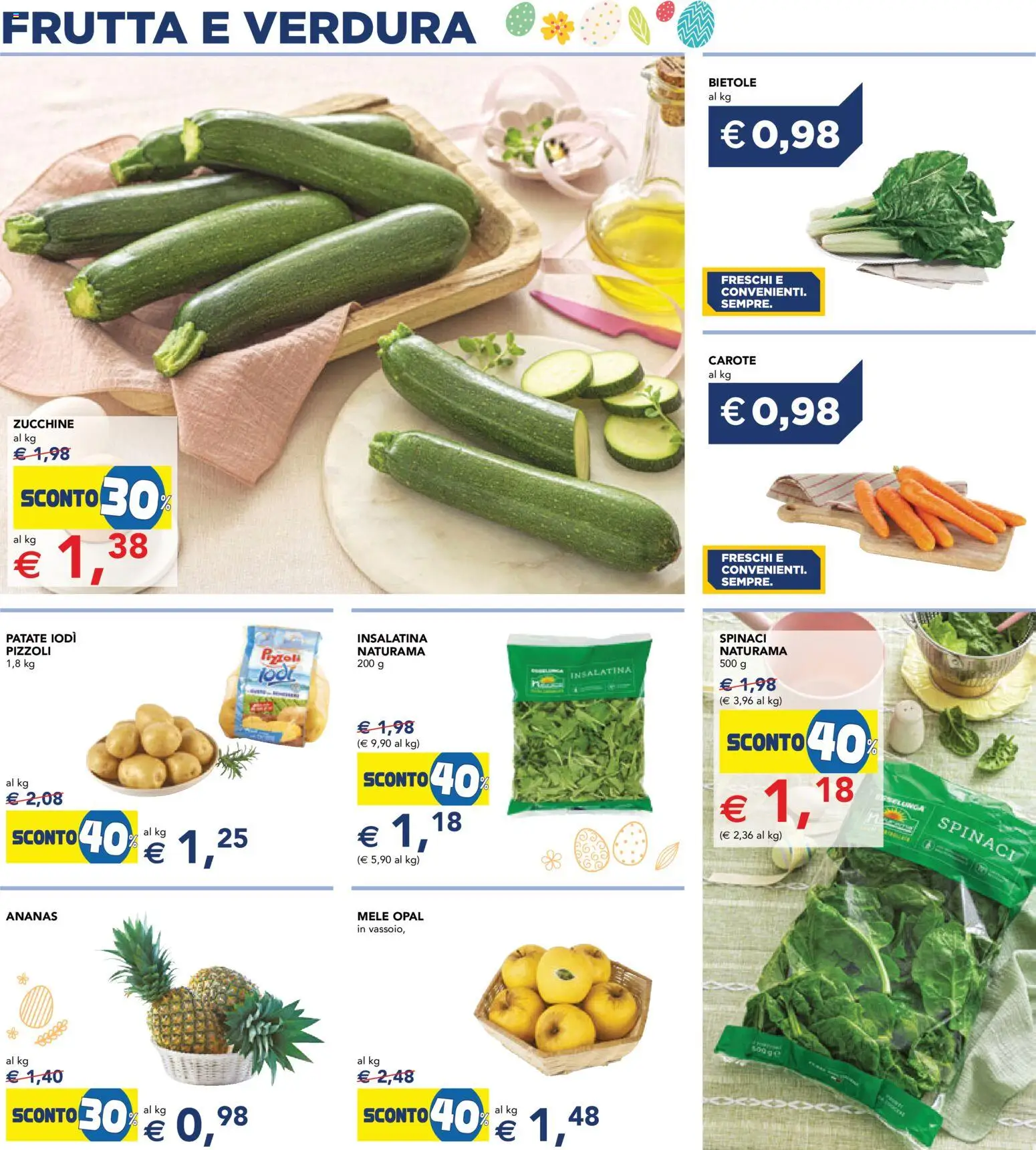 Volantino Esselunga S del 23.03.2026 | Pagina: 8 | Prodotti: Mele, Patate, Carote, Spinaci