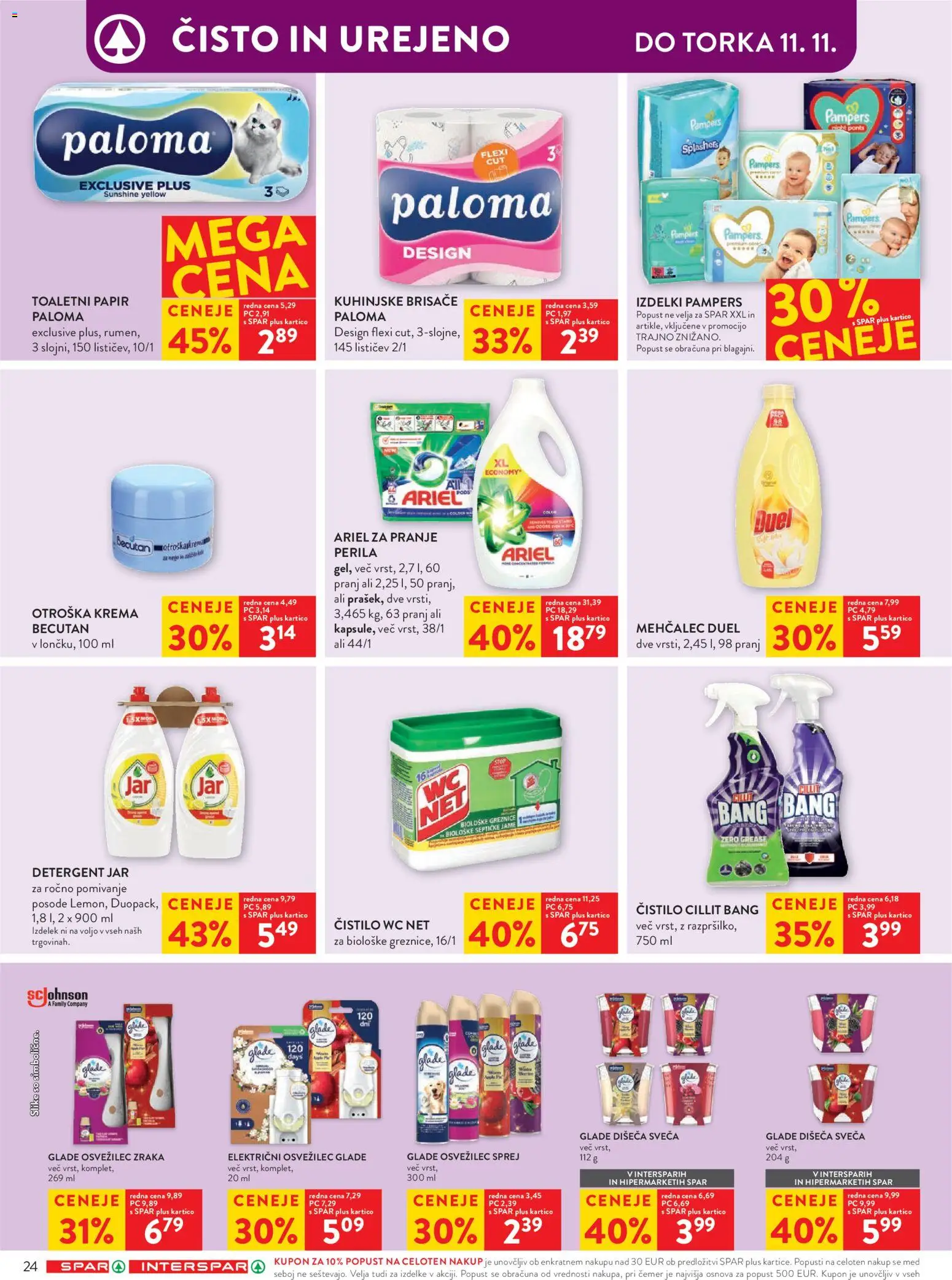 Novi Spar katalog ponudbe – veljaven od 05.11.2025 | Stran: 29 | Izdelki: Mehčalec, Sveča, Krema, Kuhinjske brisače