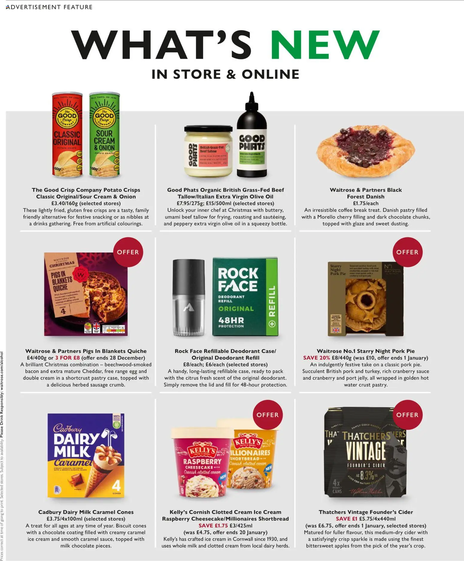 {H1} | Page: 36 | Products: Deodorant, Pie, Potato crisps, Chocolate