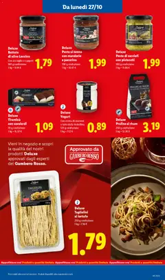 Anteprima del volantino Deluxe Pesto al tonno con mandorle e pecorino, 190 g confezione valido a partire dal 27.10.2025 | Pagina: 7