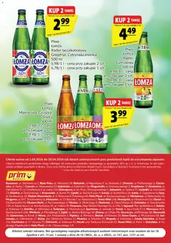 Pogląd oferty "Prim Market gazetka - Oferta alkoholowa" - ważna od 01.04.2026 | Strona: 12 | Produkty: Cytryna, Limonka, Piwo, Alkohol